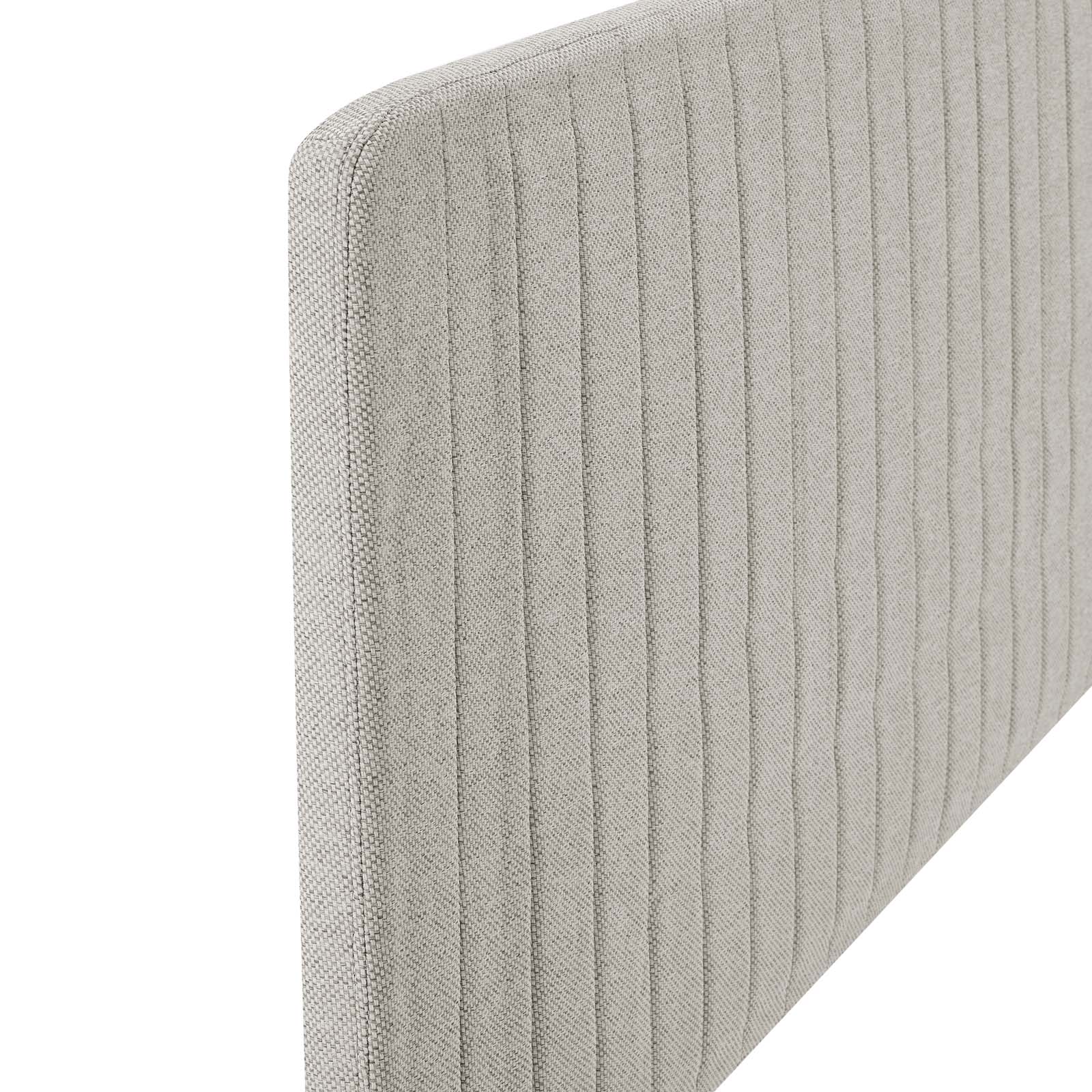 Modway Headboards - Milenna Channel Tufted Upholstered Fabric King/California King Headboard Oatmeal