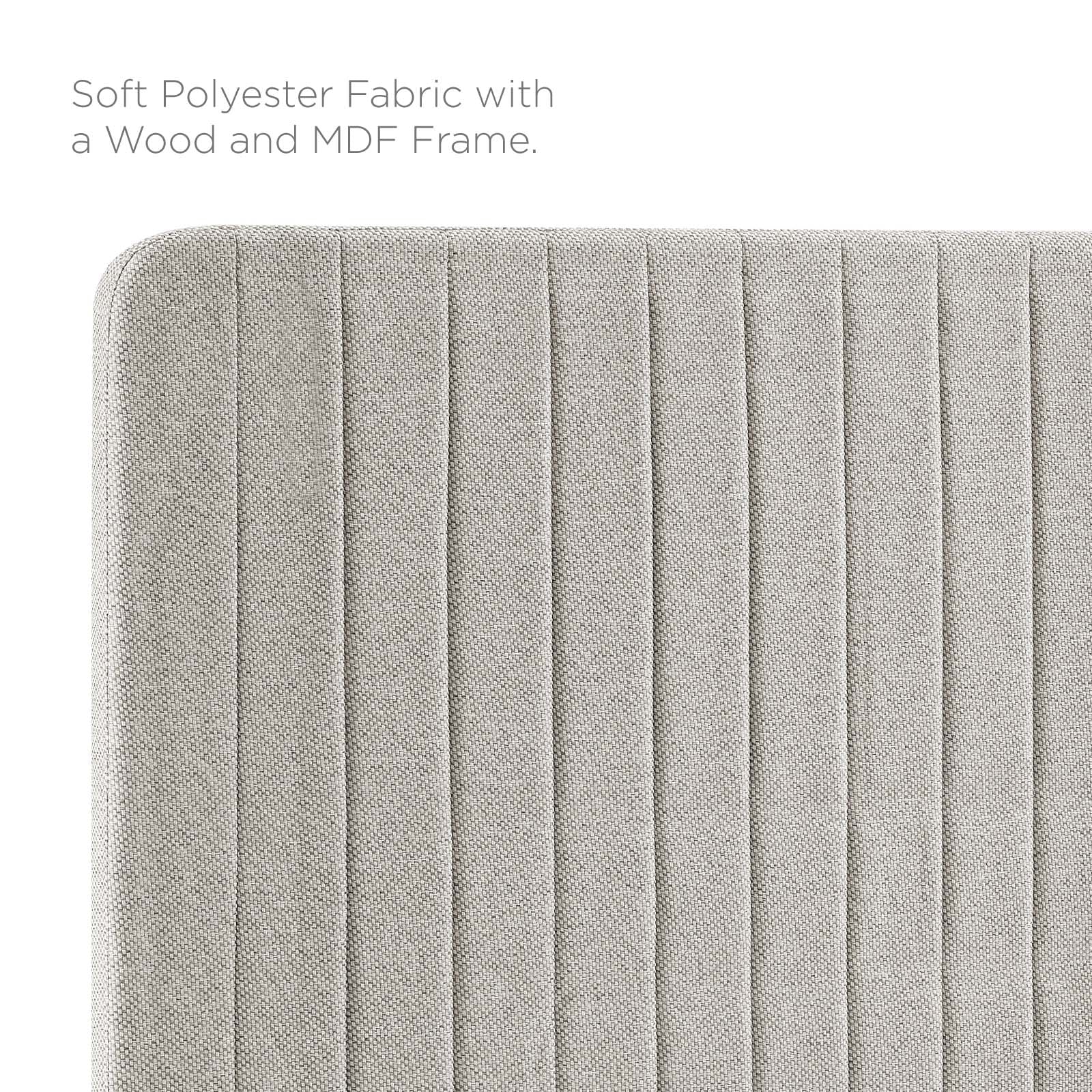Modway Headboards - Milenna Channel Tufted Upholstered Fabric King/California King Headboard Oatmeal