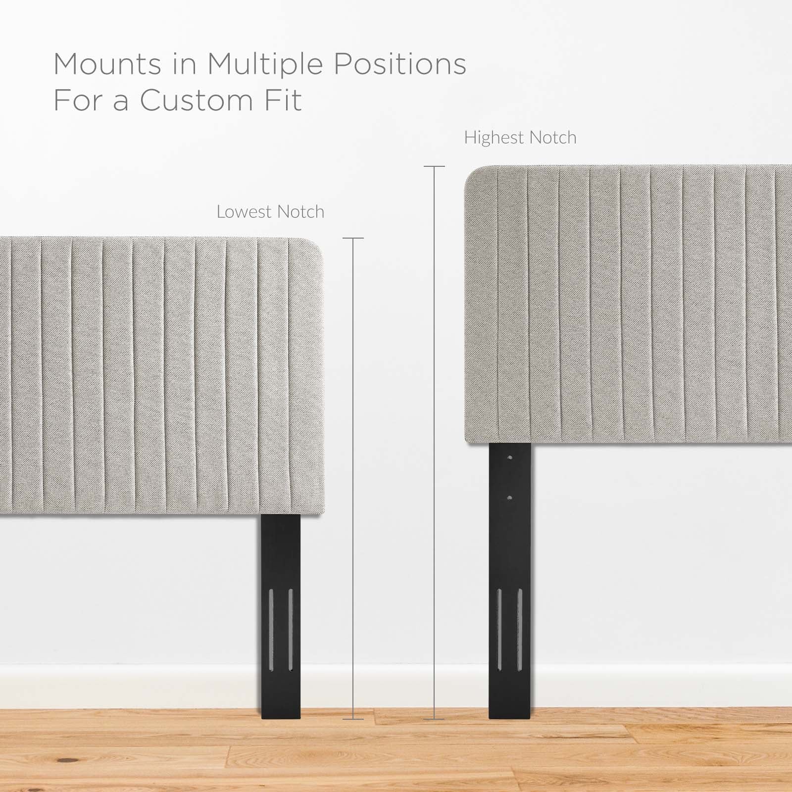 Modway Headboards - Milenna Channel Tufted Upholstered Fabric King/California King Headboard Oatmeal