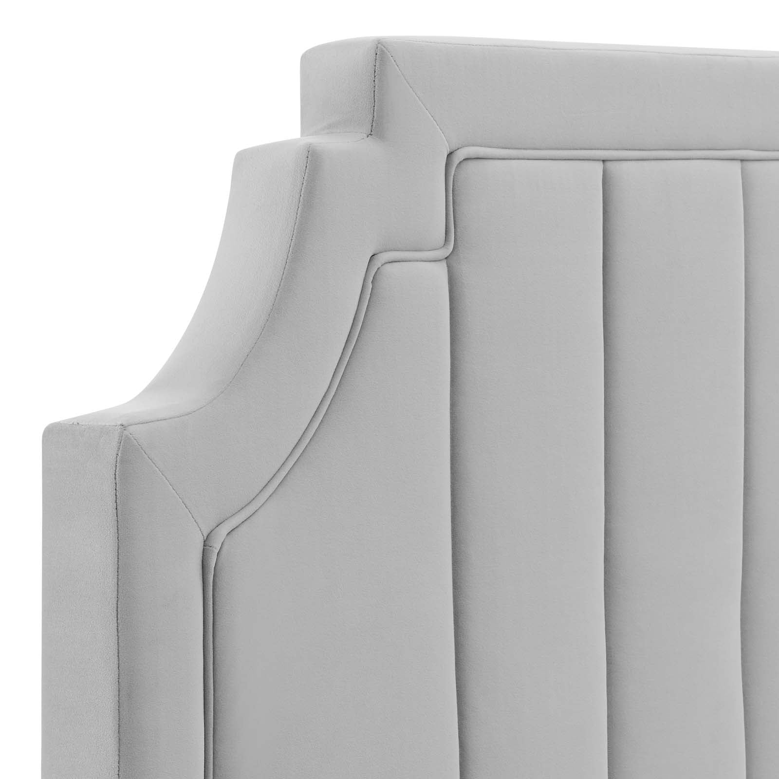 Modway Headboards - Alyona Channel Tufted Performance Velvet Full/Queen Headboard Light Gray