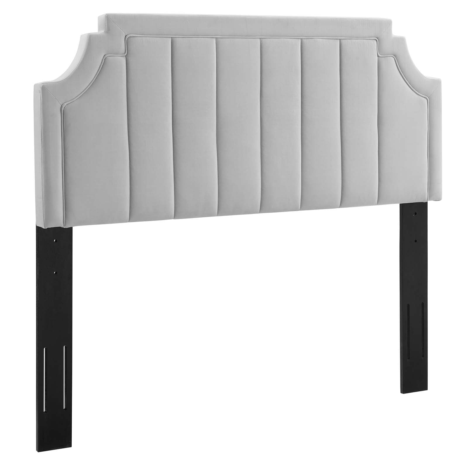 Modway Headboards - Alyona-Channel-Tufted-Performance-Velvet-King/California-King-Headboard-Light-Gray