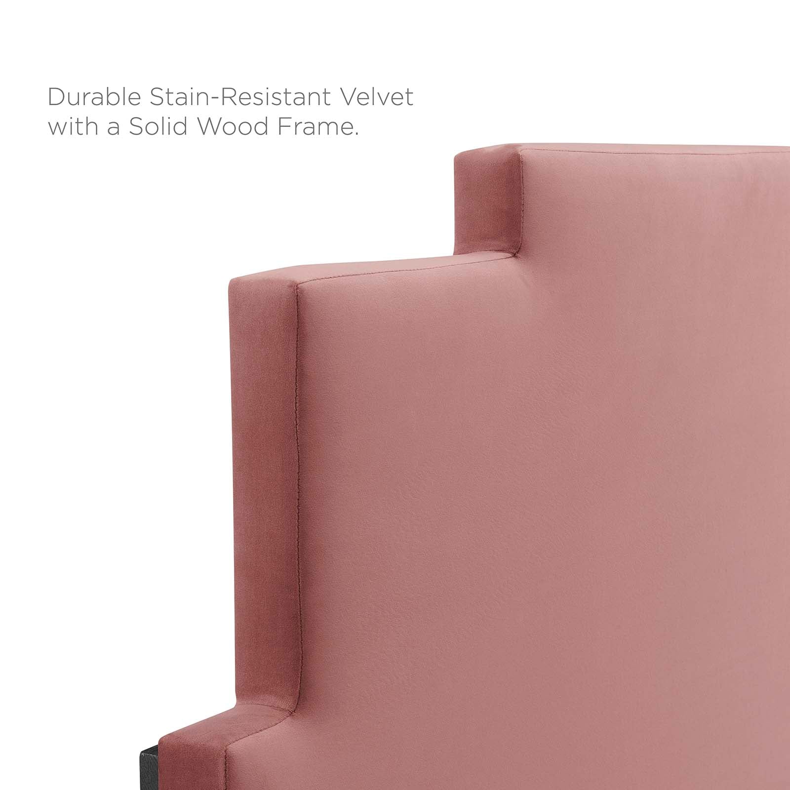 Modway Headboards - Kasia Performance Velvet Twin Headboard Dusty Rose