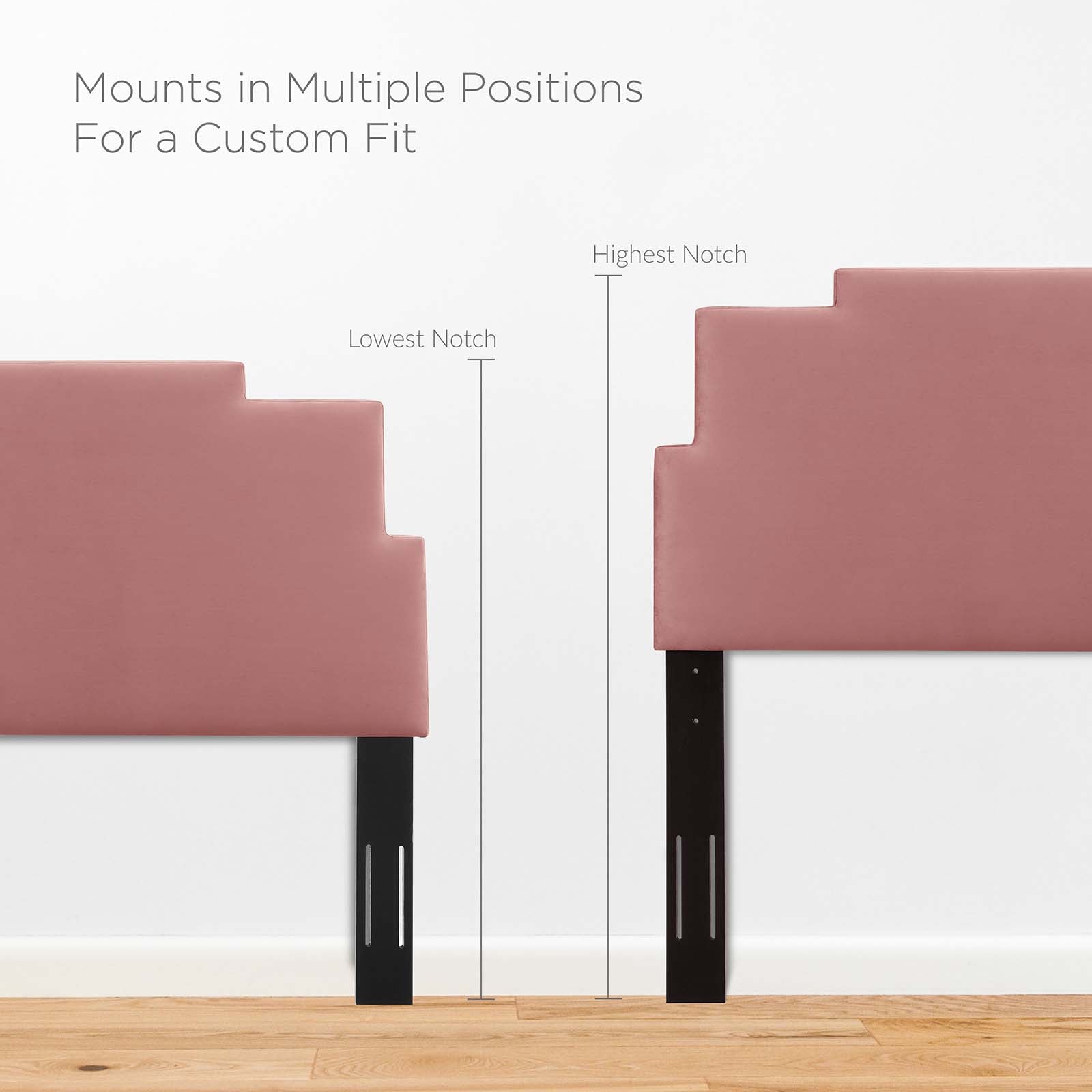Modway Headboards - Kasia Performance Velvet Twin Headboard Dusty Rose