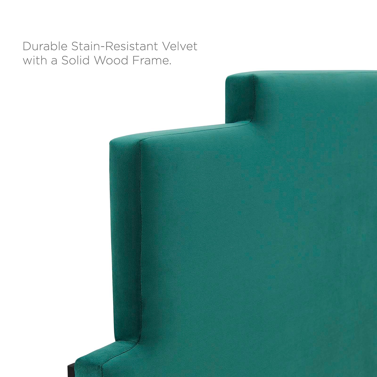 Modway Headboards - Kasia Performance Velvet Twin Headboard Teal