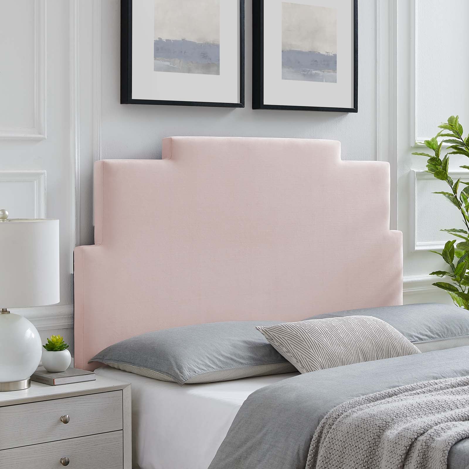 Modway Headboards - Kasia Performance Velvet Full/Queen Headboard Pink