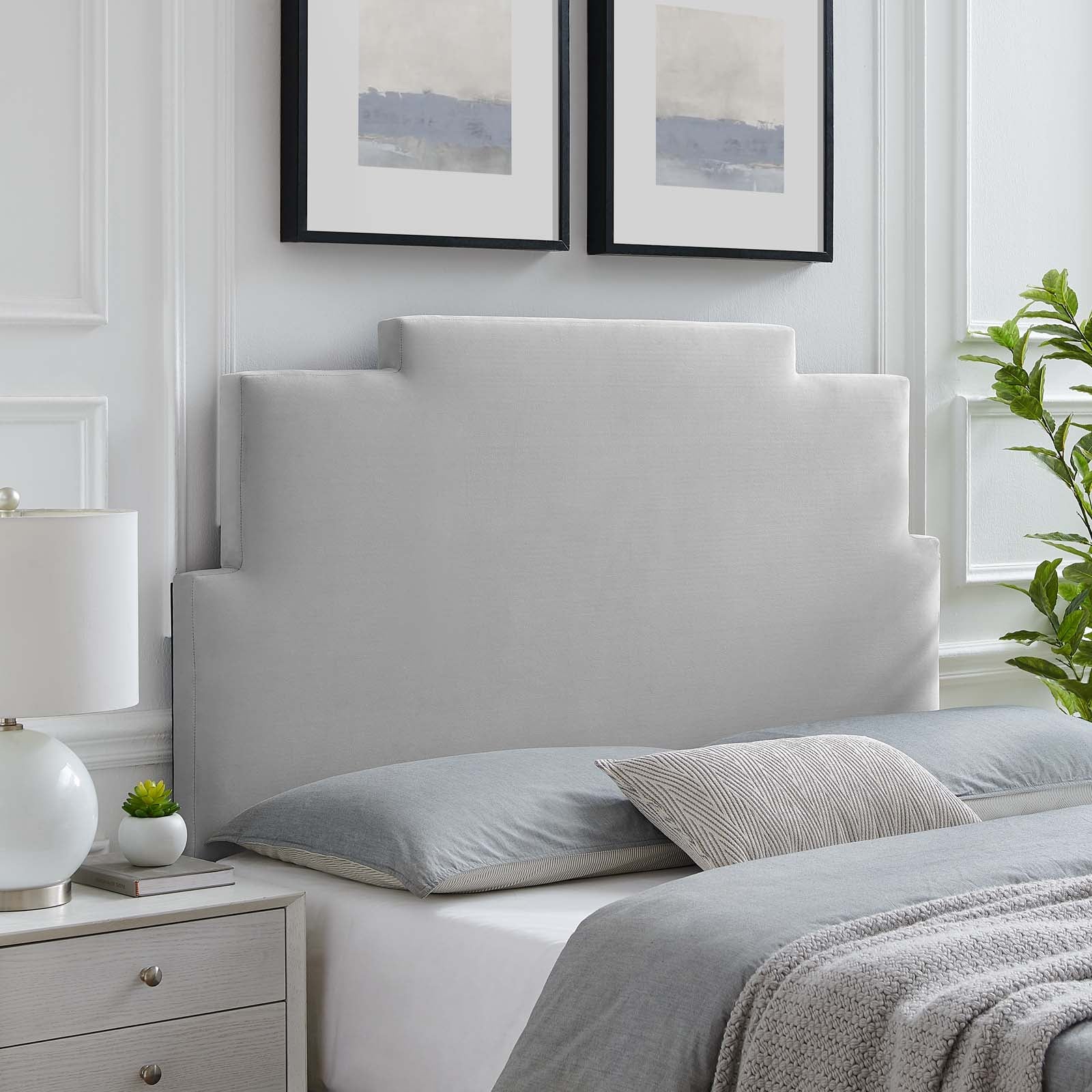 Modway Headboards - Kasia Performance Velvet King/California King Headboard Light Gray