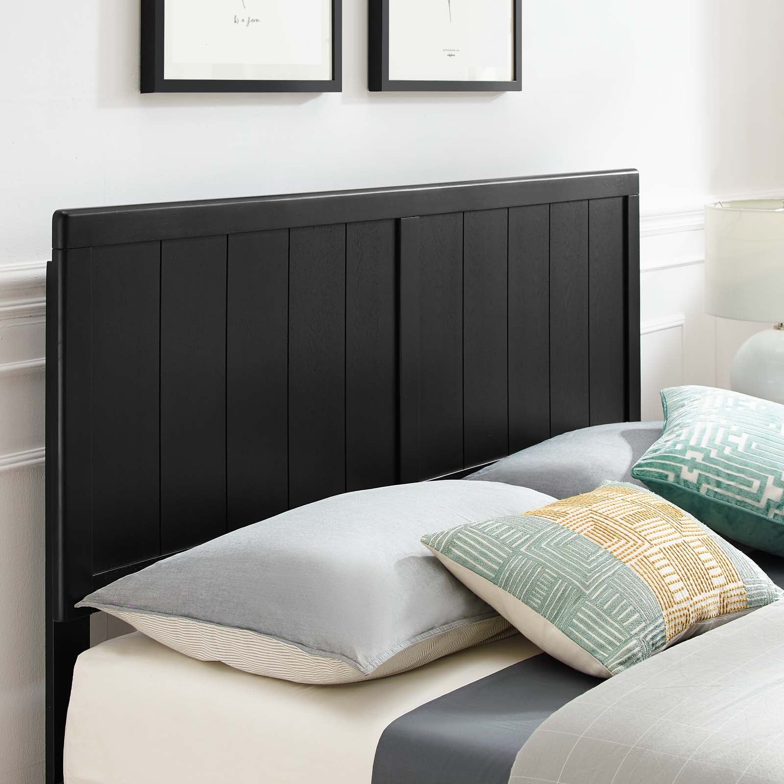Modway Beds - Alana Queen Wood Platform Bed With Angular Frame Black