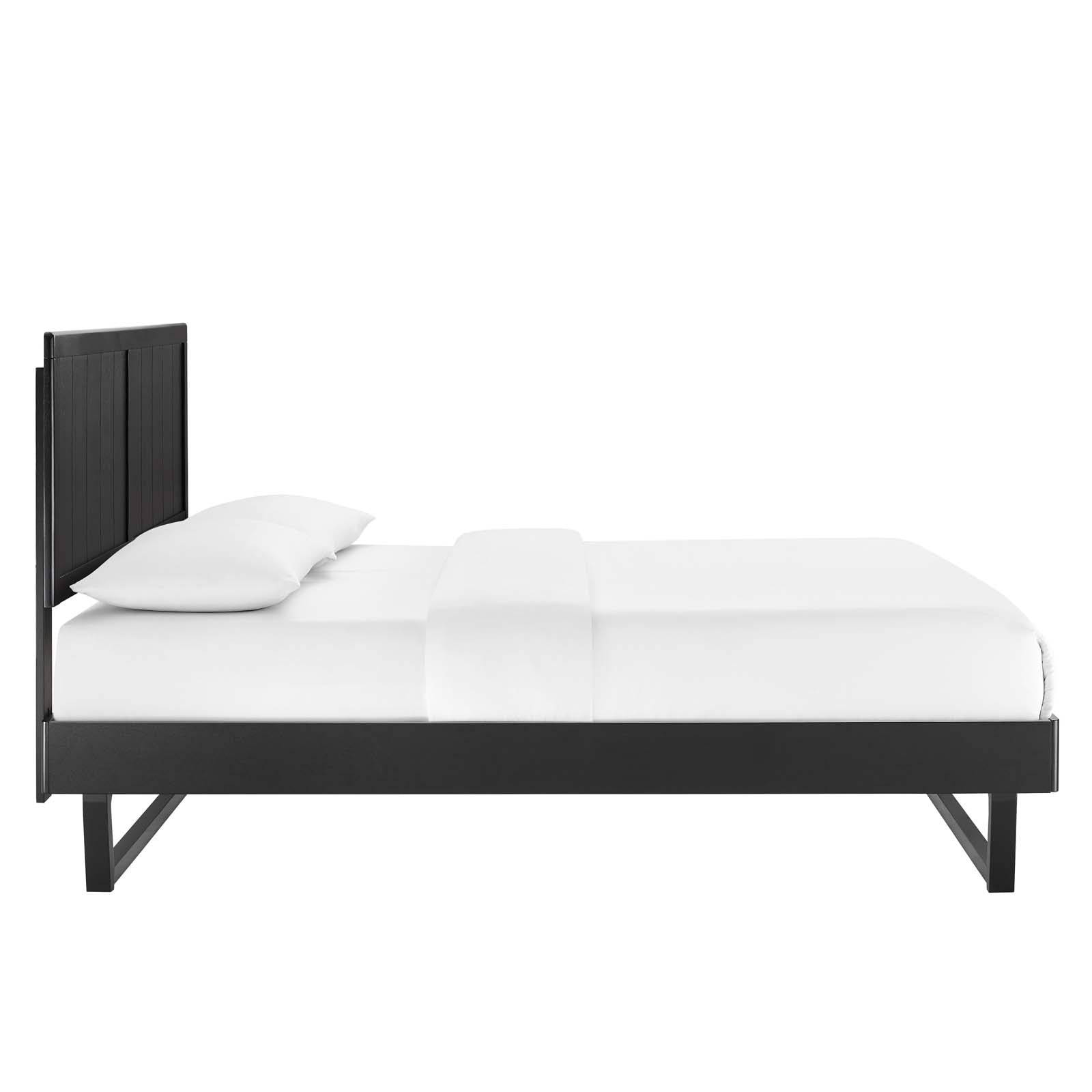 Modway Beds - Alana Queen Wood Platform Bed With Angular Frame Black