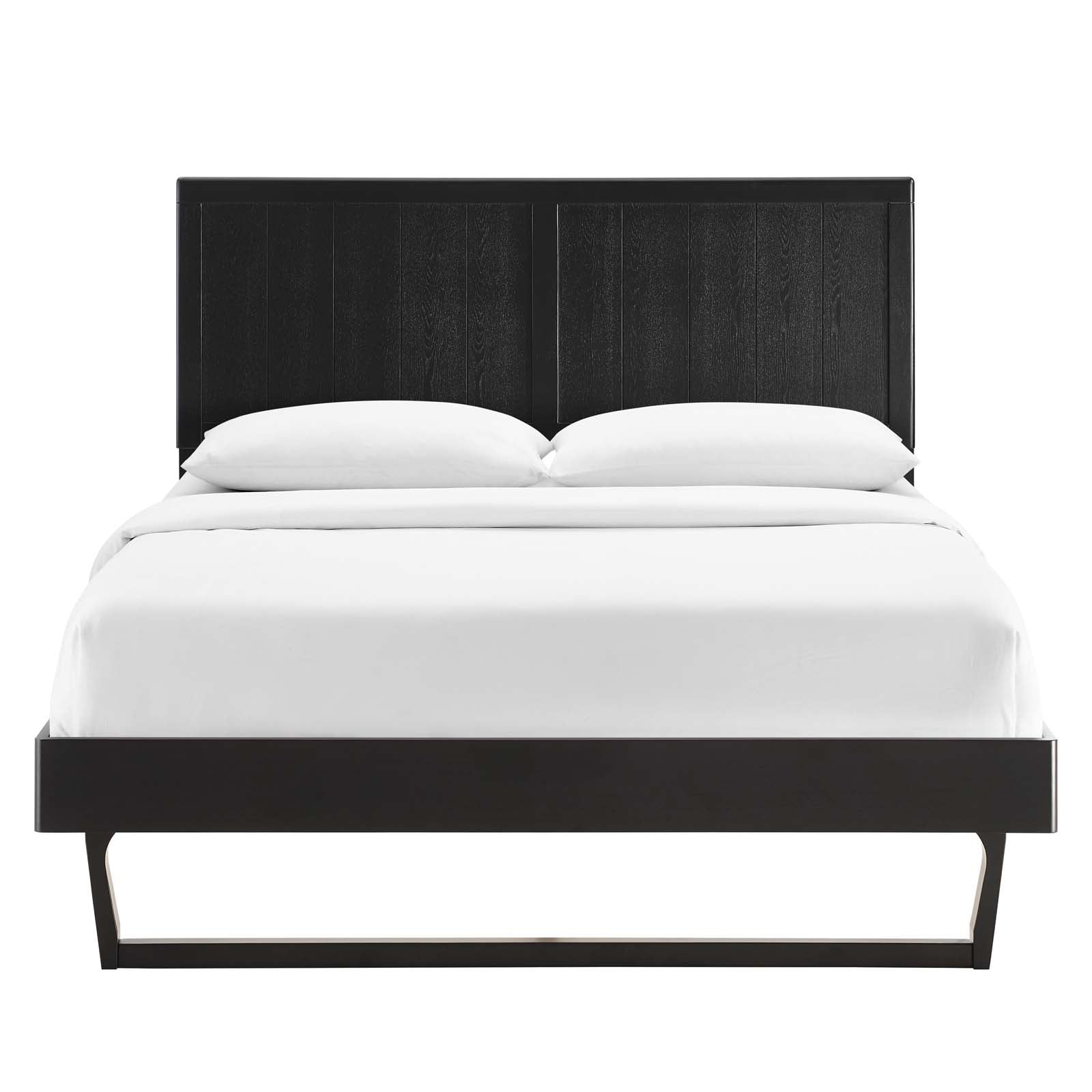 Modway Beds - Alana Queen Wood Platform Bed With Angular Frame Black