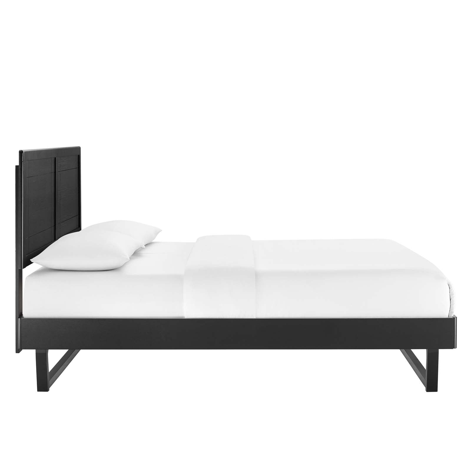 Modway Beds - Marlee Queen Wood Platform Bed With Angular Frame Black