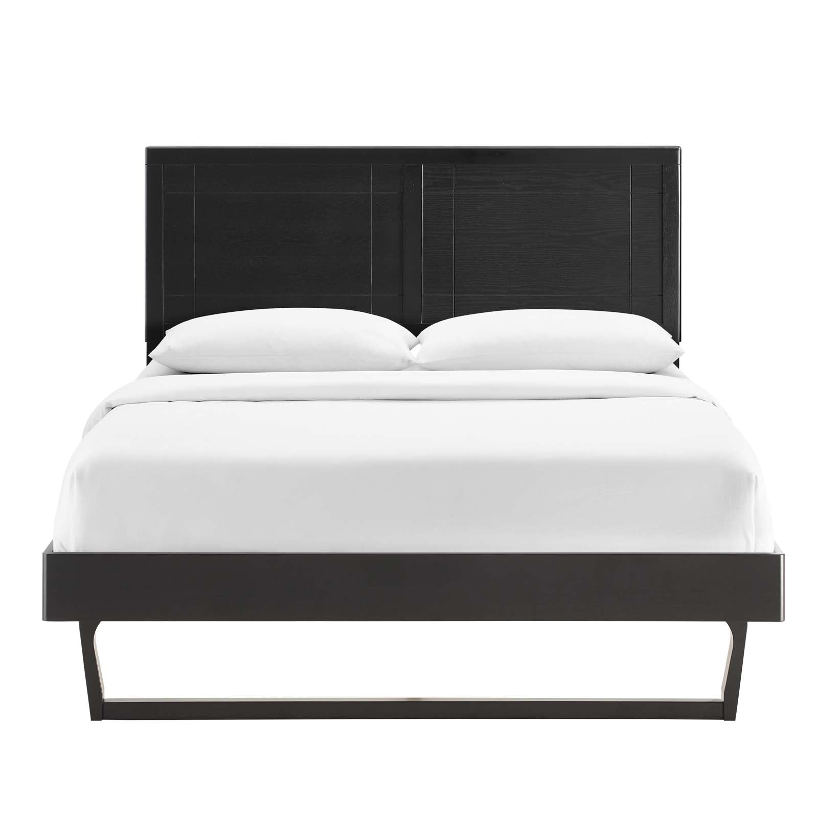 Modway Beds - Marlee Queen Wood Platform Bed With Angular Frame Black