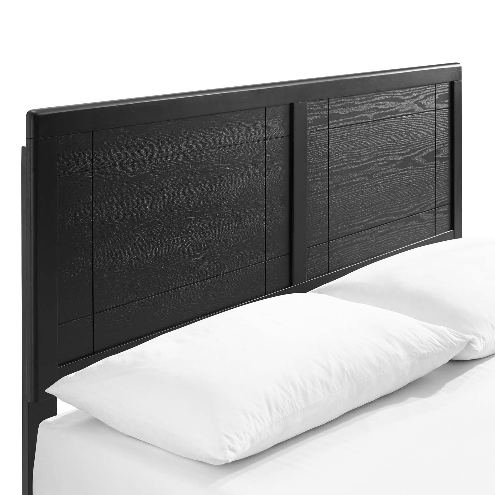 Modway Beds - Marlee Queen Wood Platform Bed With Angular Frame Black