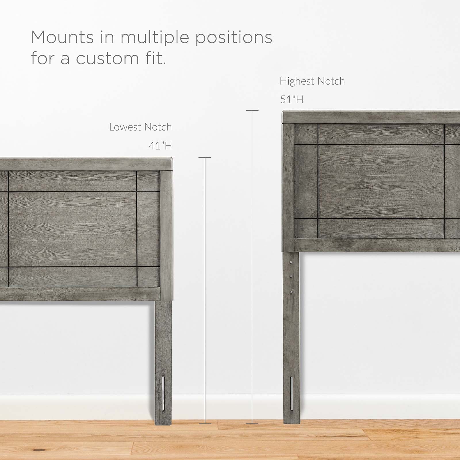 Modway Beds - Marlee Queen Wood Platform Bed With Angular Frame Gray