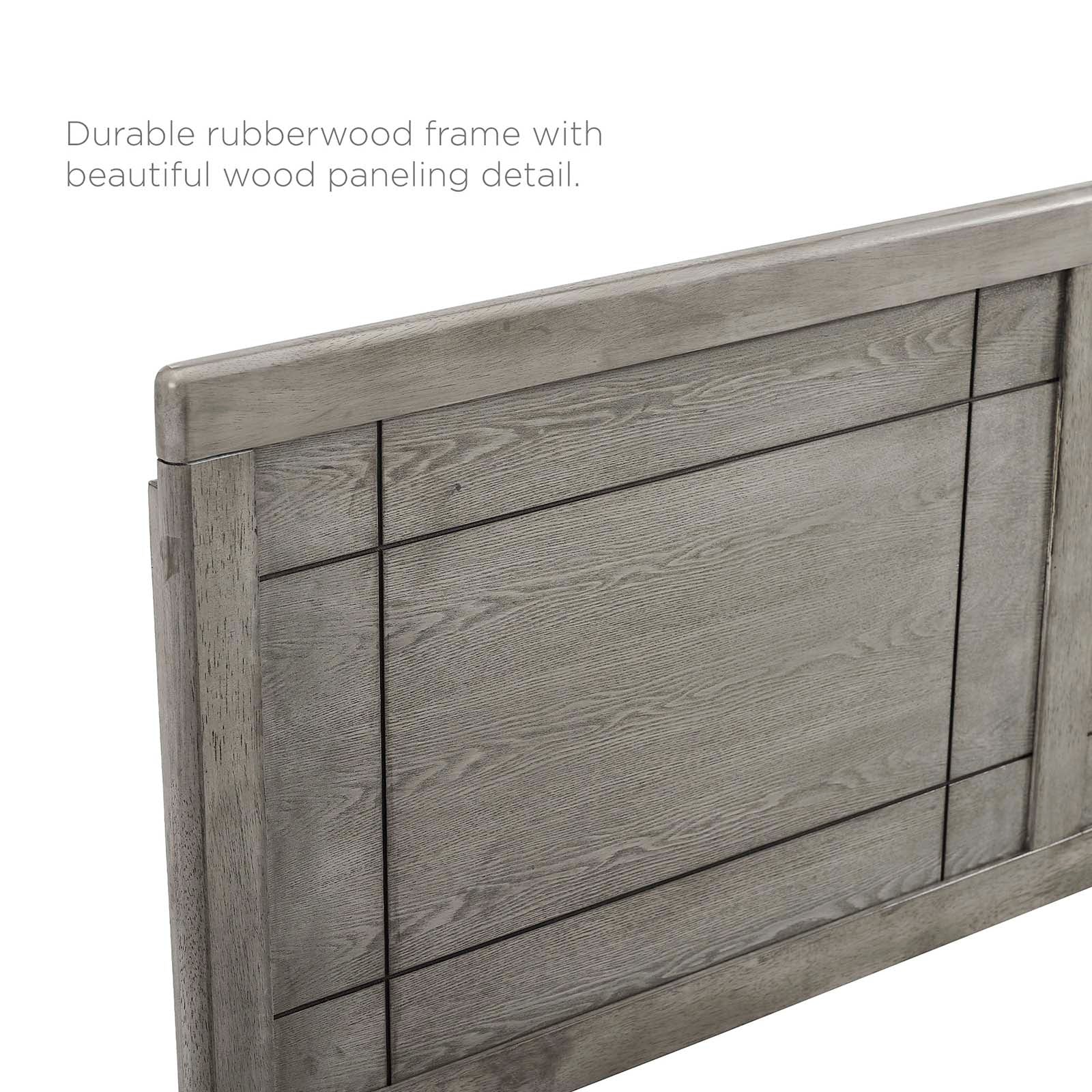 Modway Beds - Marlee Queen Wood Platform Bed With Angular Frame Gray