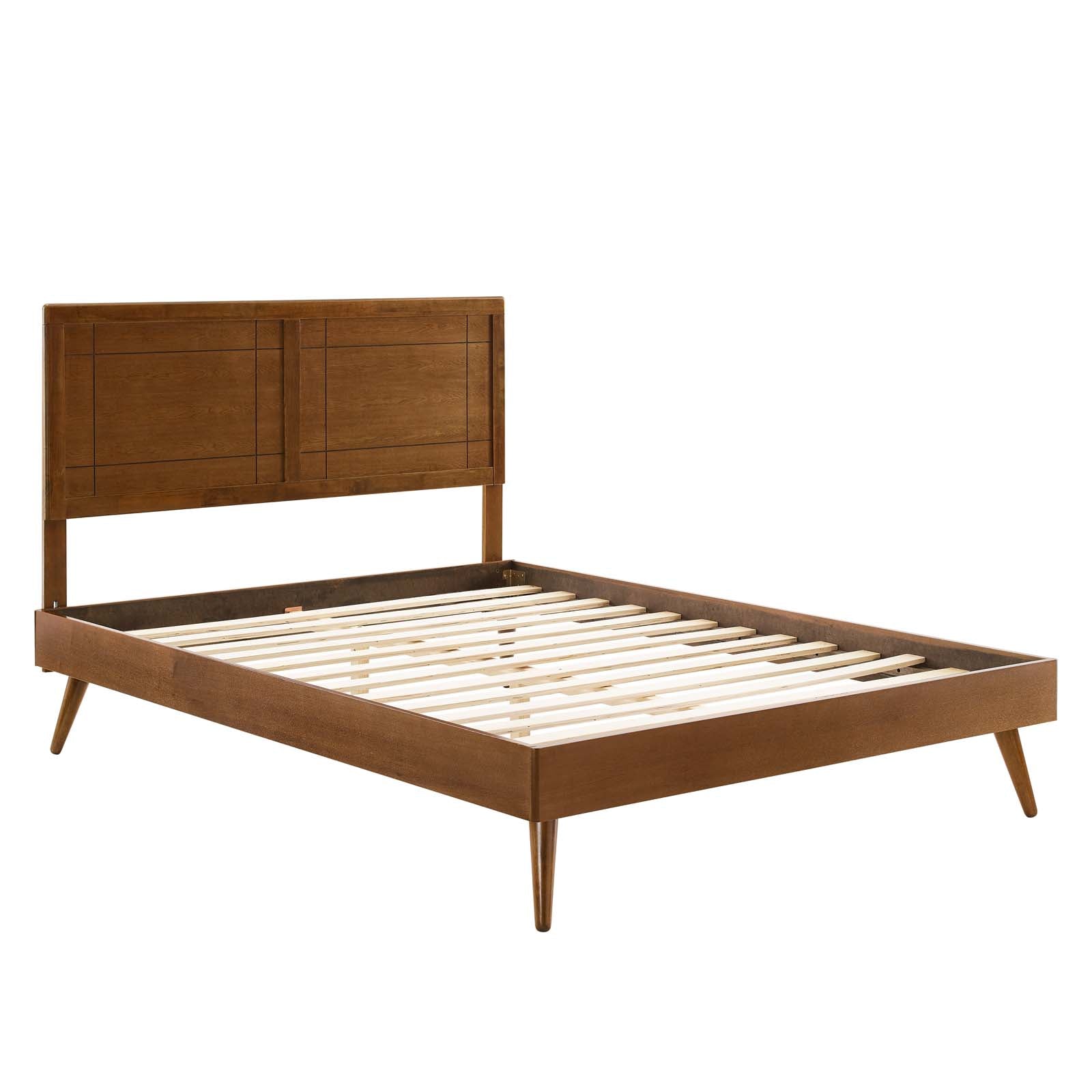 Modway Beds - Marlee Queen Wood Platform Bed With Splayed Legs Walnut