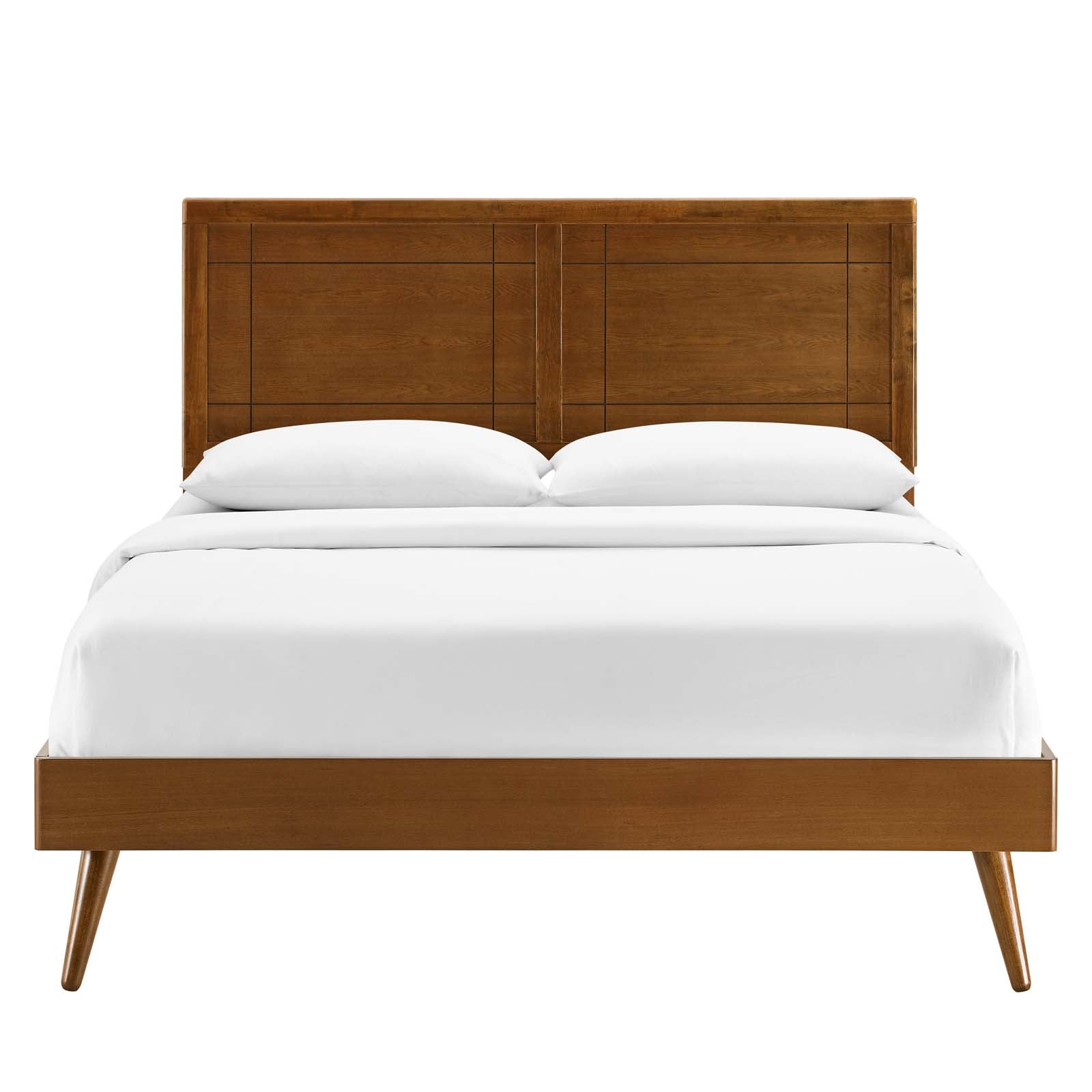 Modway Beds - Marlee Queen Wood Platform Bed With Splayed Legs Walnut