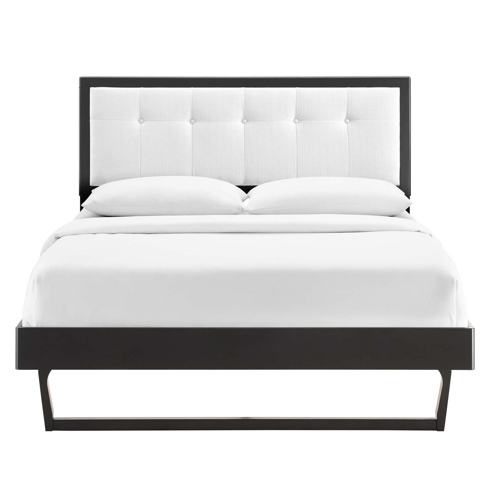 Modway Beds - Willow Queen Wood Platform Bed With Angular Frame Black White