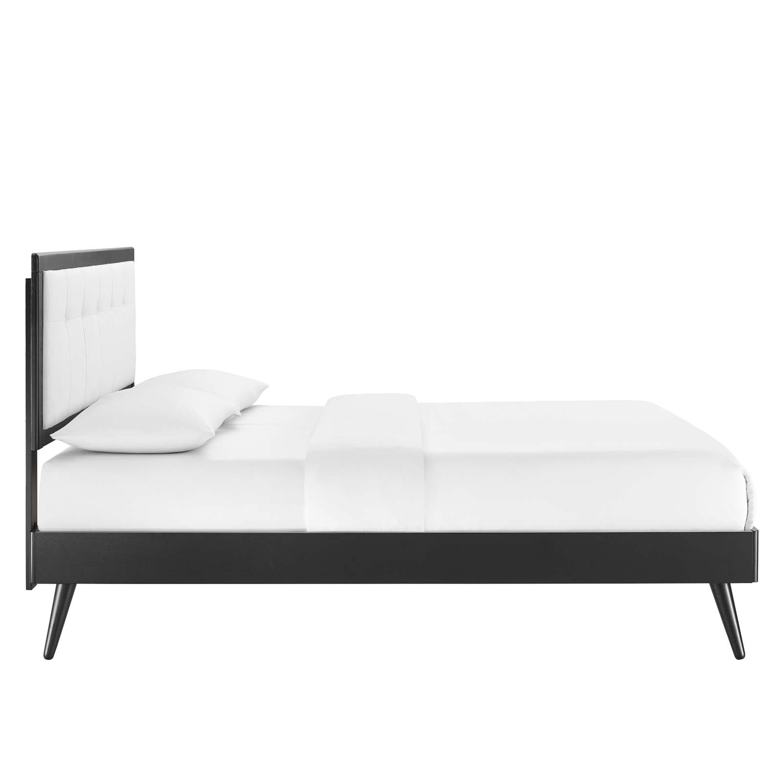 Modway Beds - Willow Queen Wood Platform Bed With Splayed Legs Black White