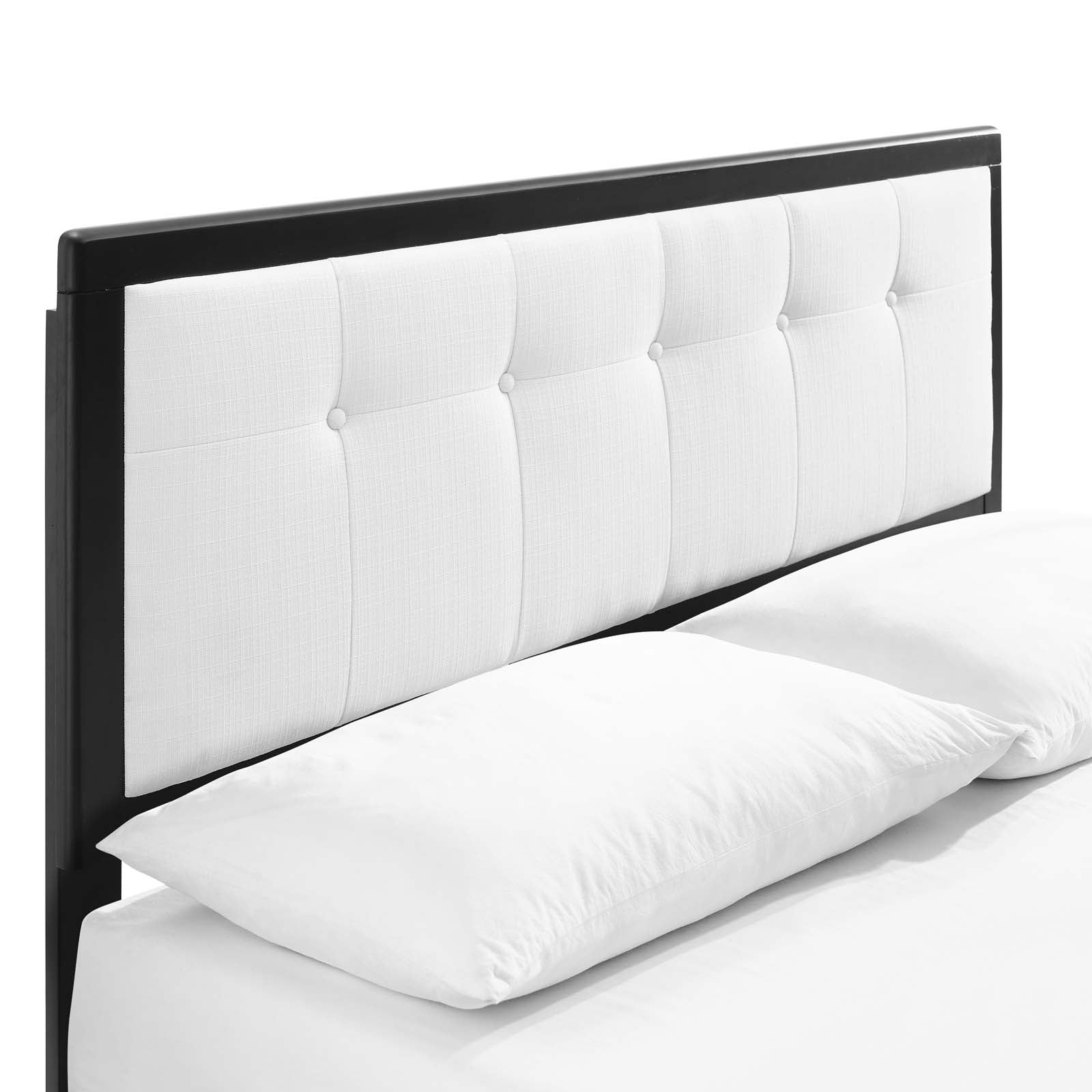 Modway Beds - Willow Queen Wood Platform Bed With Splayed Legs Black White