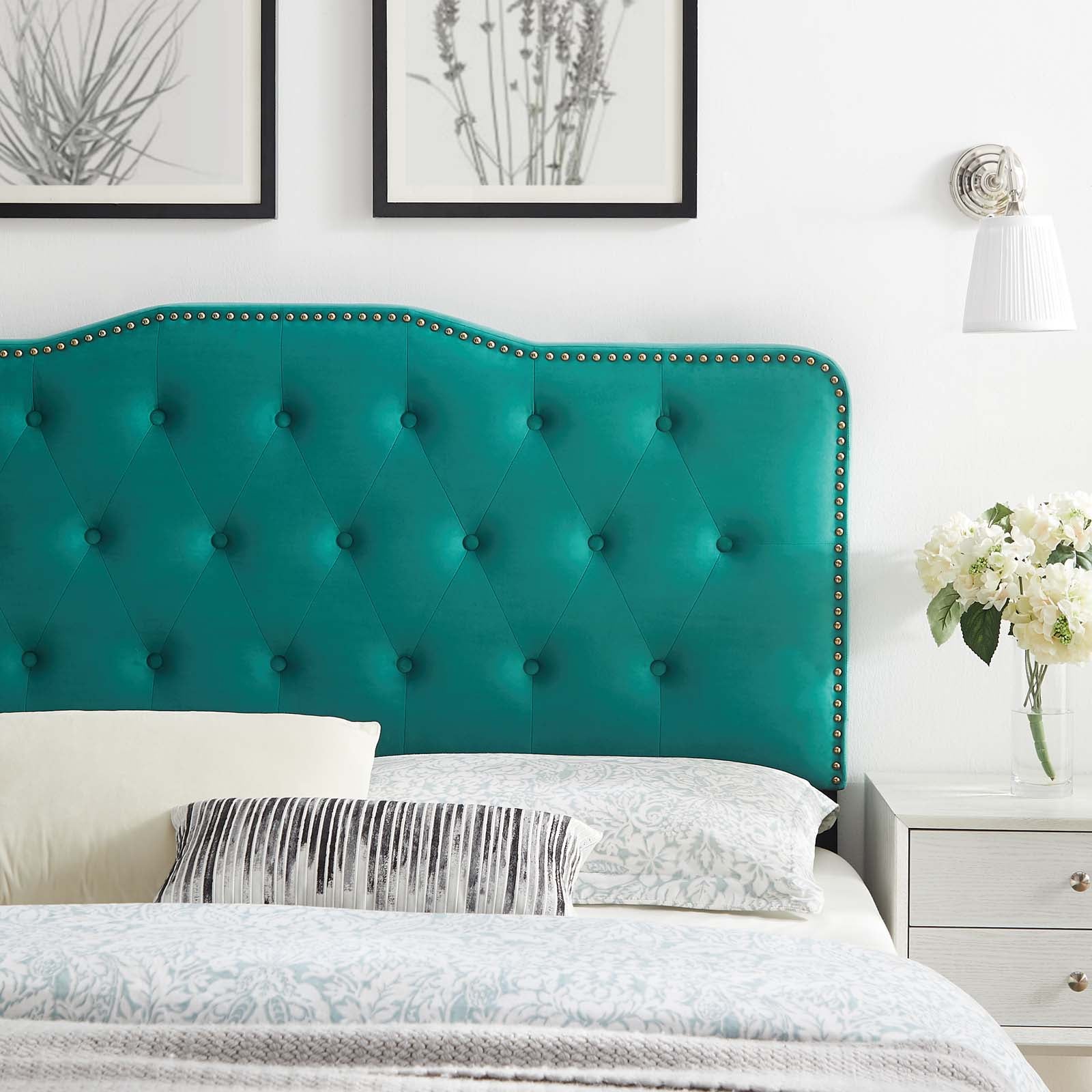 Modway Headboards - Sophia Tufted Performance Velvet King/California King Headboard Teal