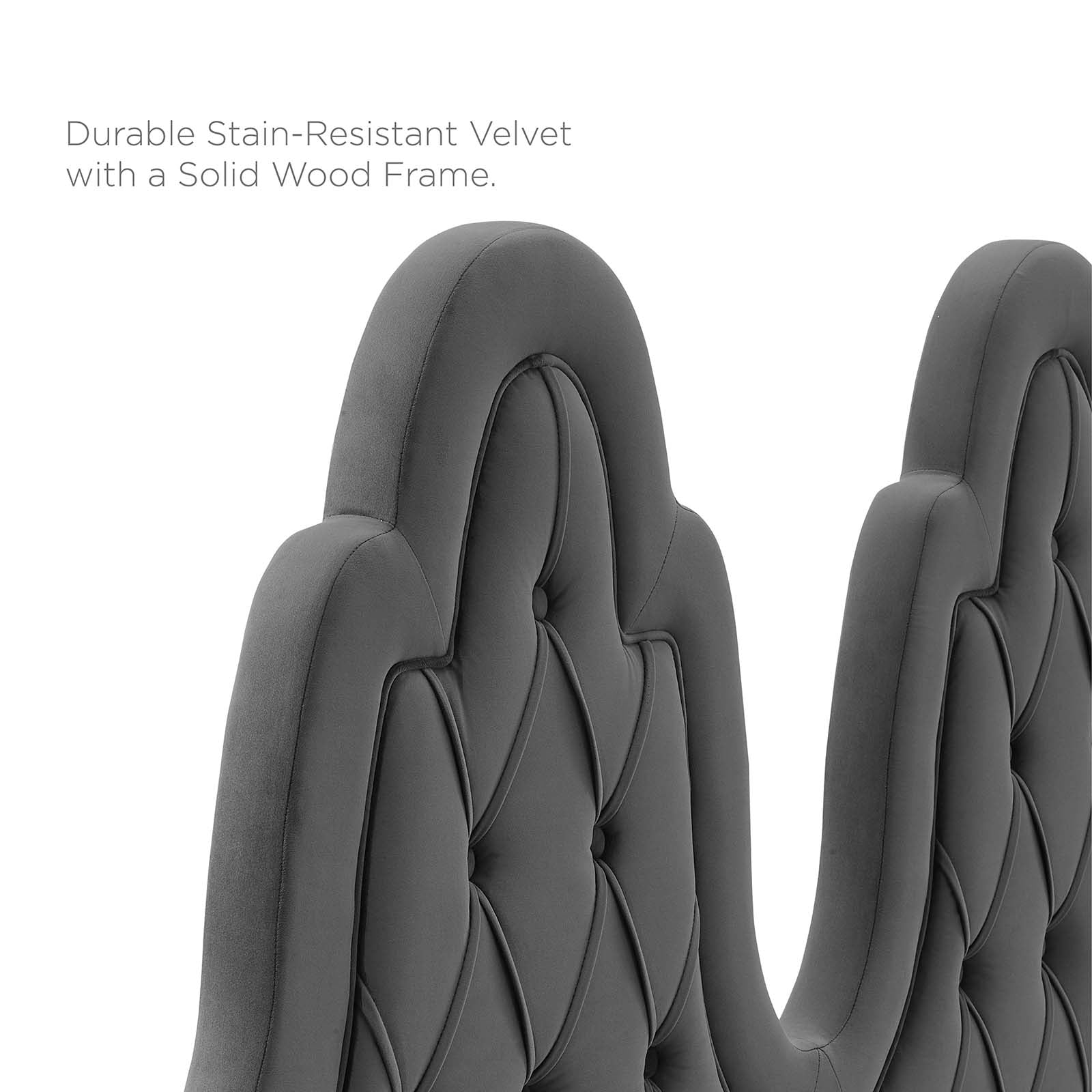 Modway Headboards - Augustine Tufted Performance Velvet Twin Headboard Charcoal