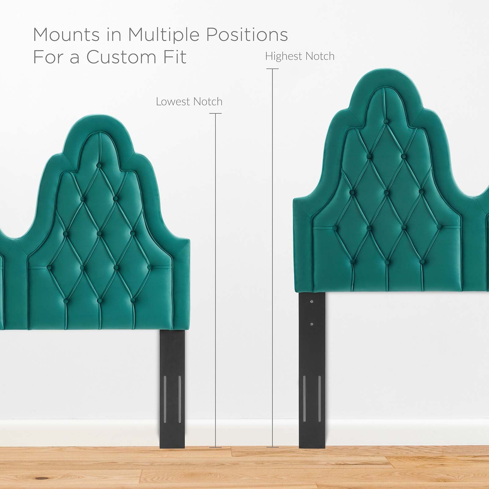 Modway Headboards - Augustine Tufted Performance Velvet Twin Headboard Teal