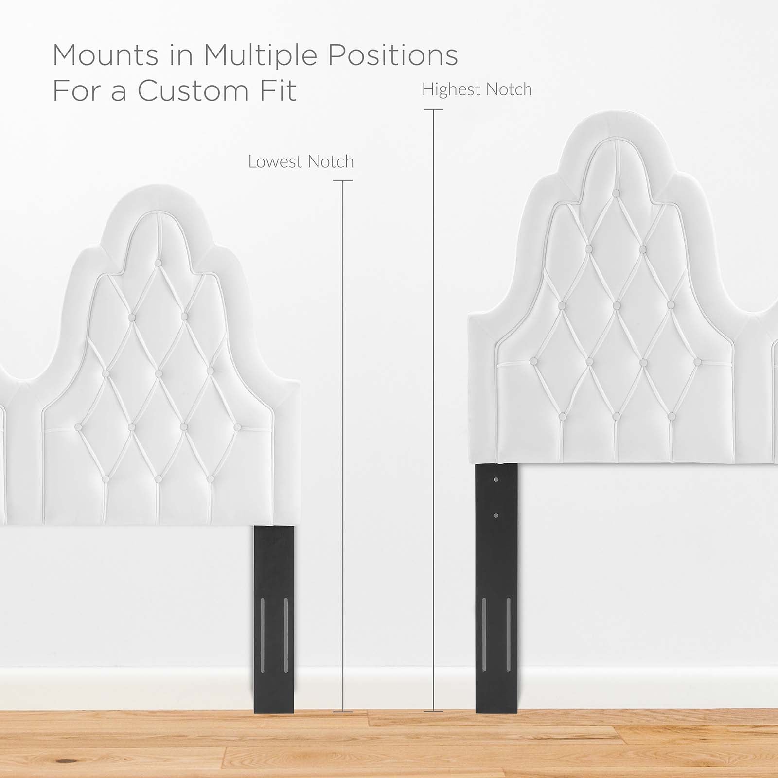 Modway Headboards - Augustine Tufted Performance Velvet Twin Headboard White