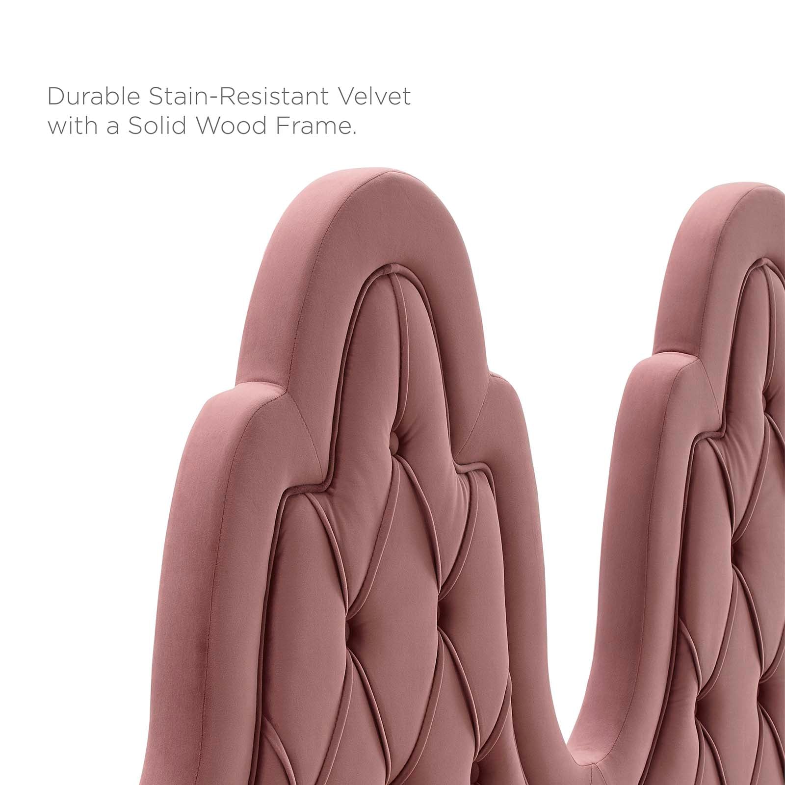 Modway Headboards - Augustine Tufted Performance Velvet King/California King Headboard Dusty Rose