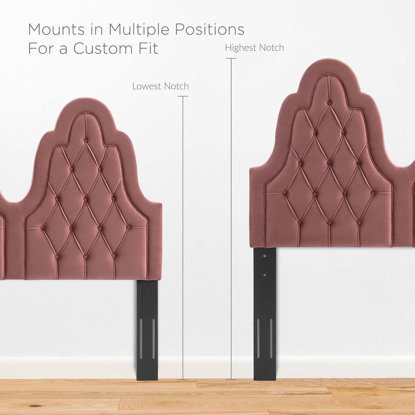 Modway Headboards - Augustine Tufted Performance Velvet King/California King Headboard Dusty Rose