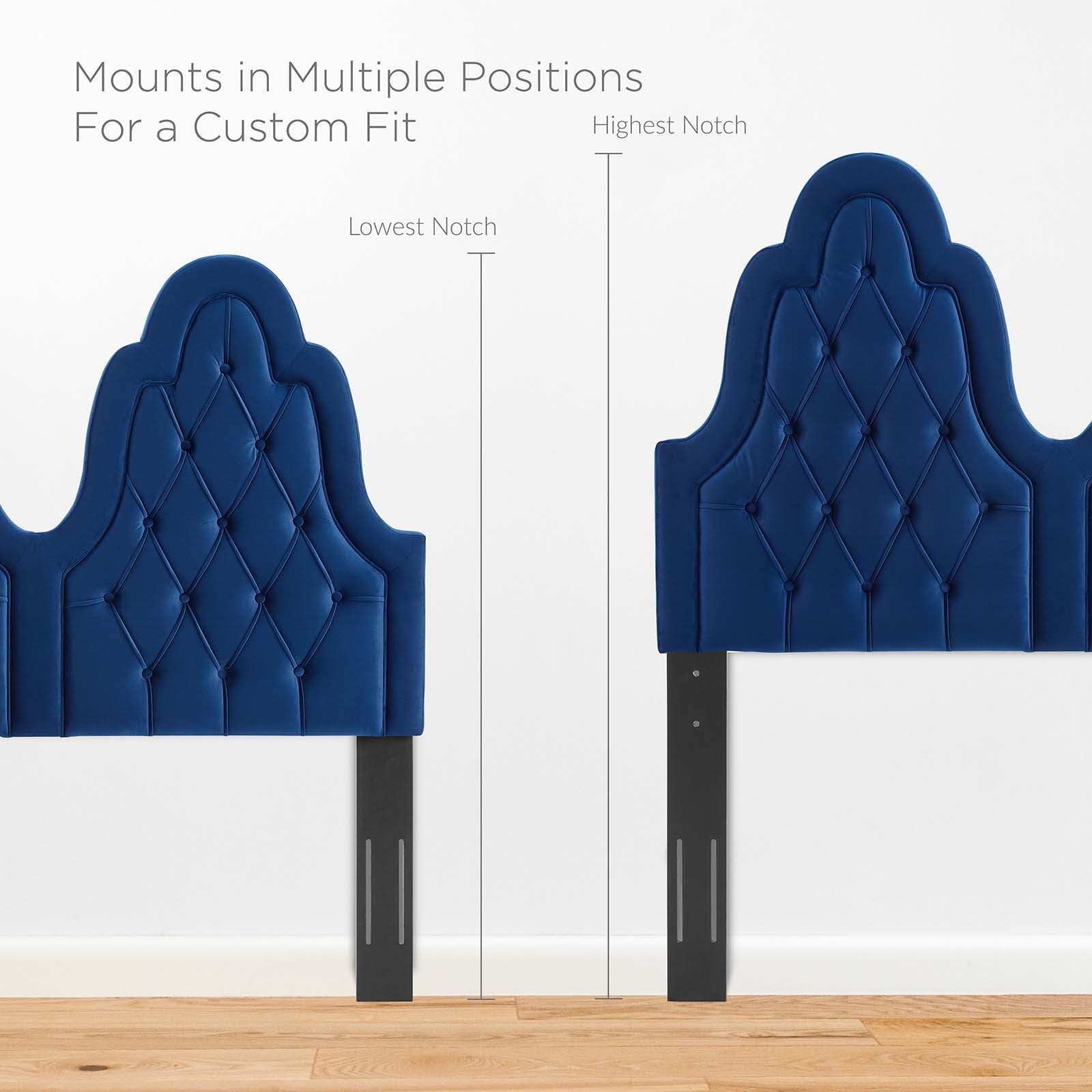 Modway Headboards - Augustine Tufted Performance Velvet King/California King Headboard Navy