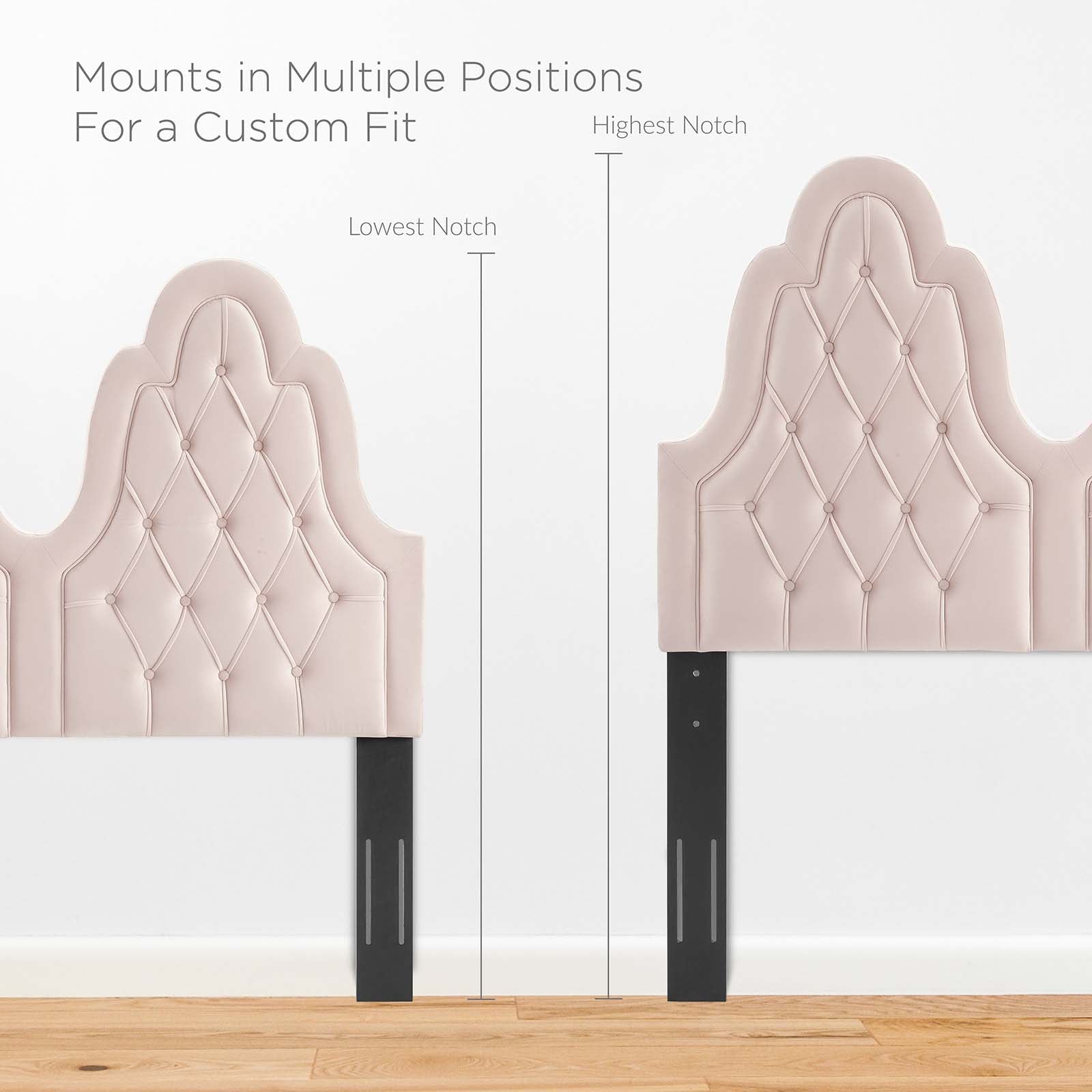 Modway Headboards - Augustine Tufted Performance Velvet King/California King Headboard Pink