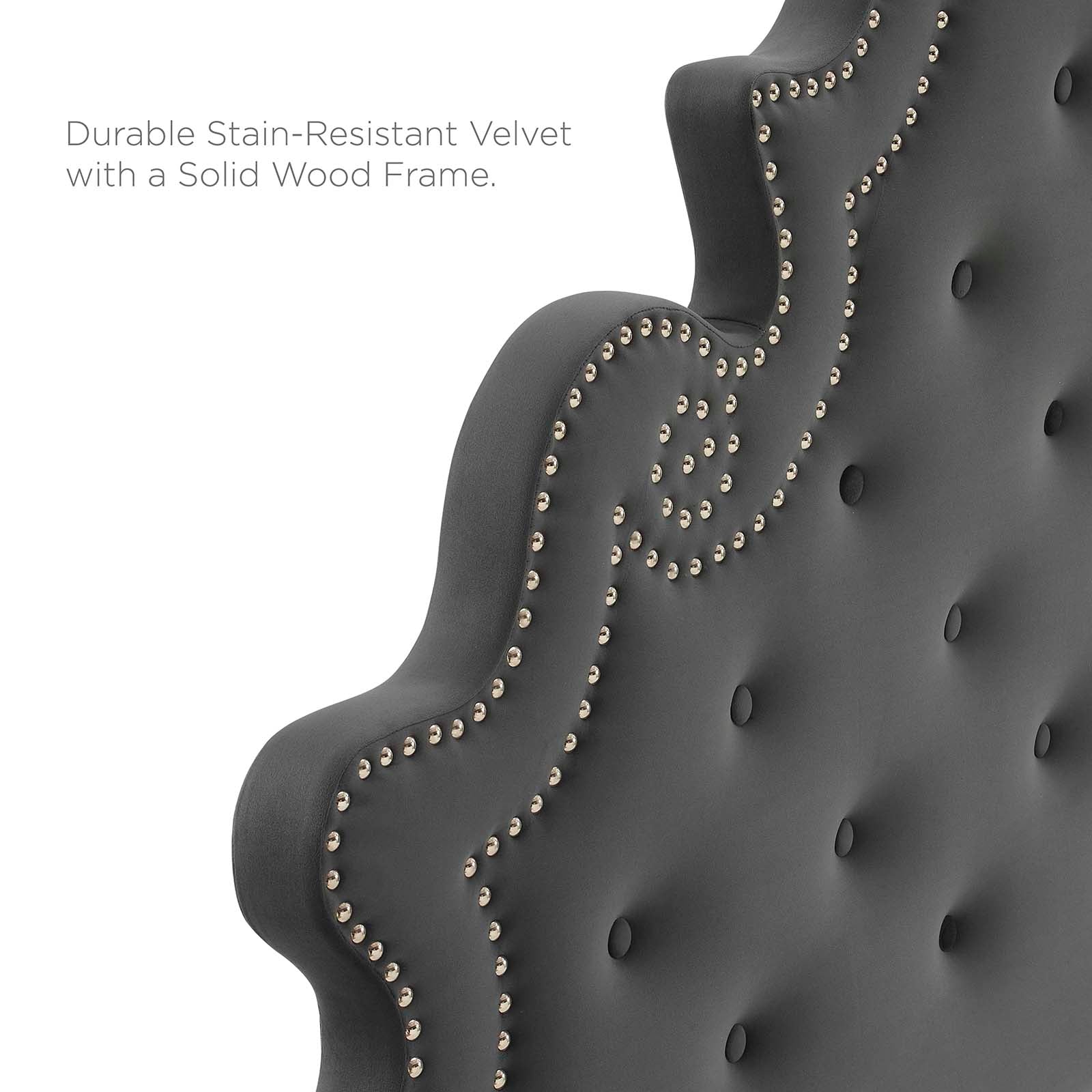 Modway Headboards - Diana Tufted Performance Velvet Twin Headboard Charcoal