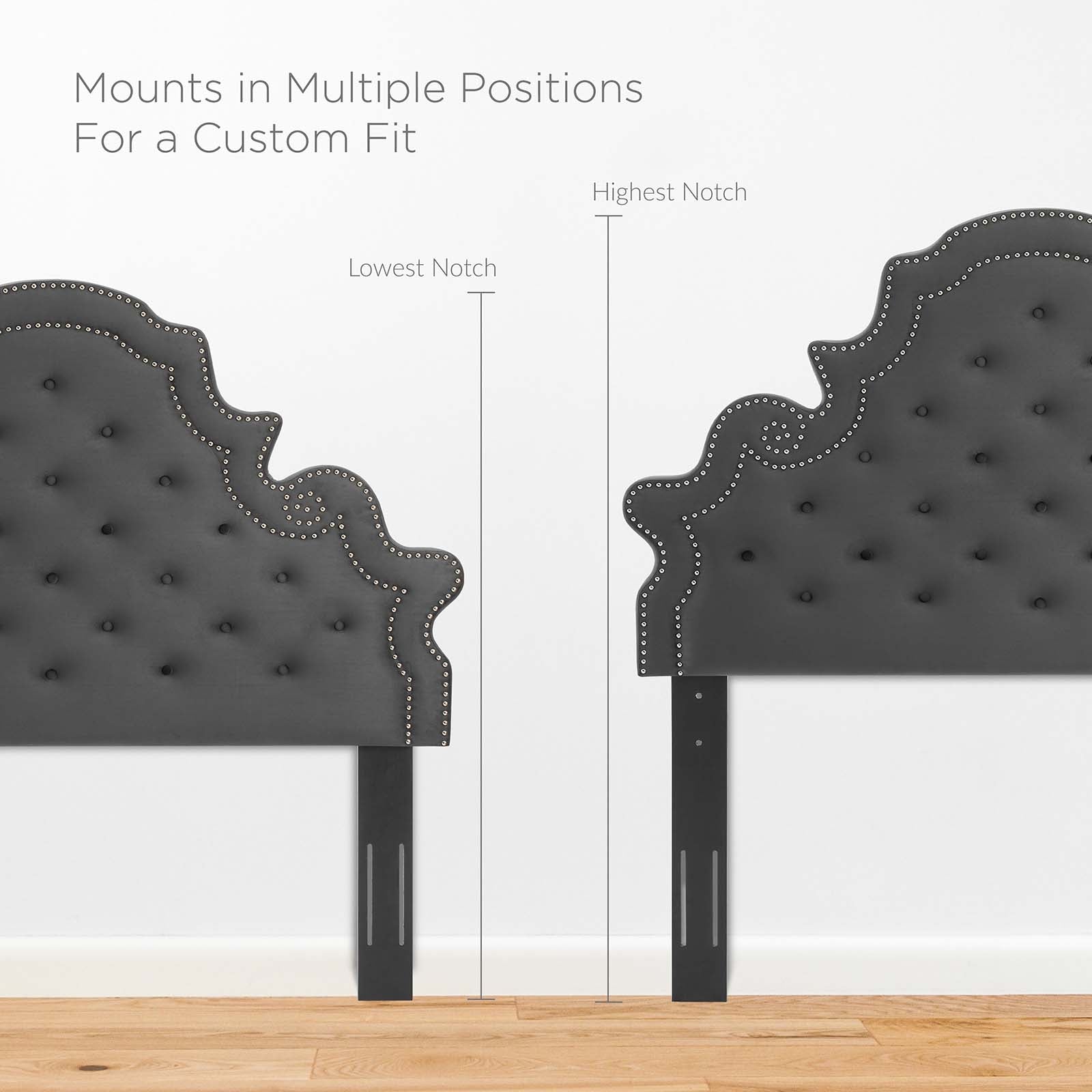 Modway Headboards - Diana Tufted Performance Velvet Twin Headboard Charcoal