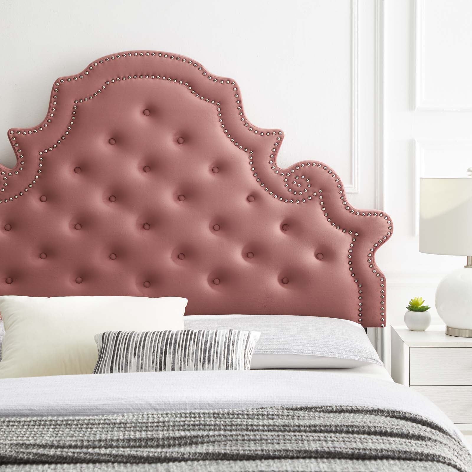 Modway Headboards - Diana Tufted Performance Velvet Twin Headboard Dusty Rose
