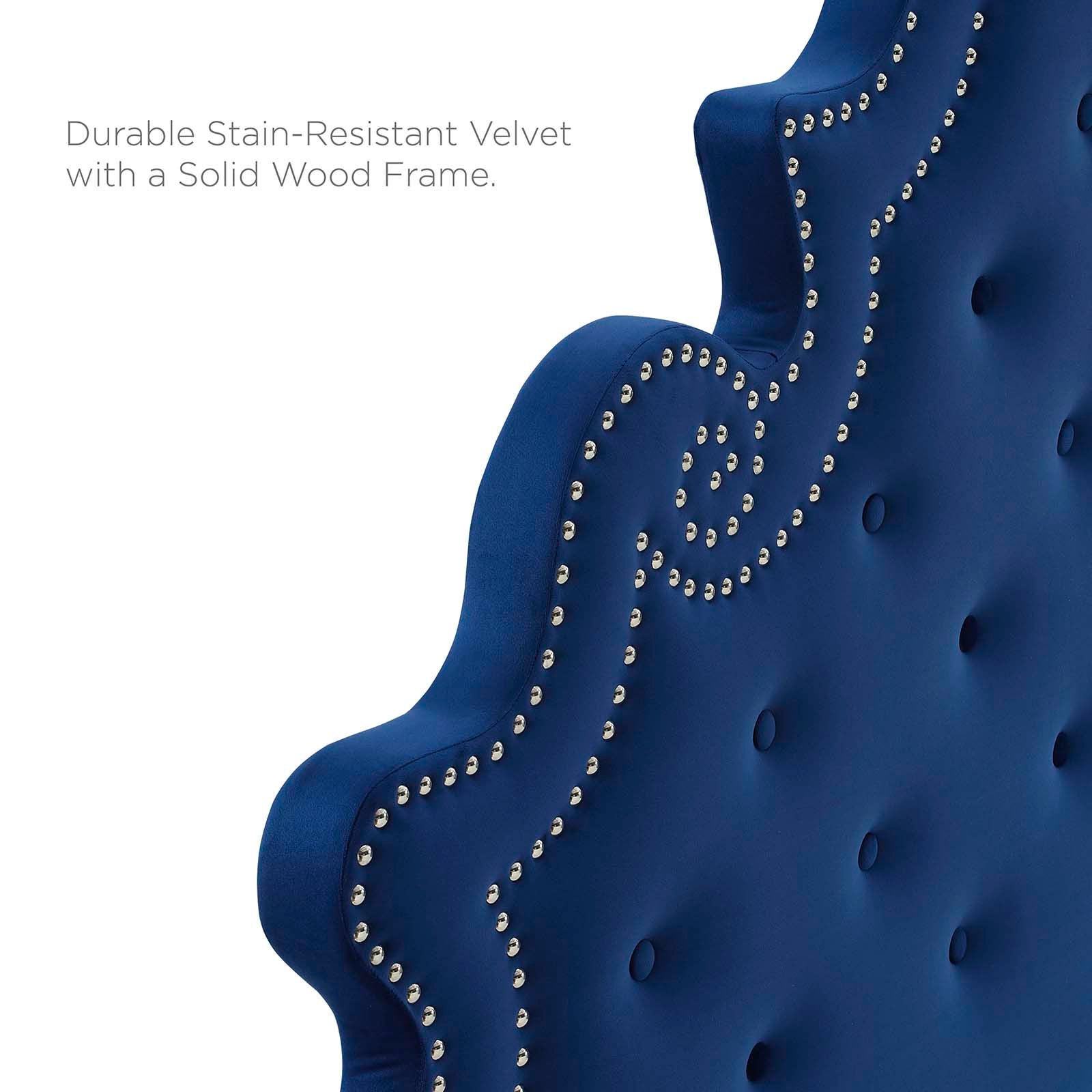 Modway Headboards - Diana Tufted Performance Velvet Twin Headboard Navy