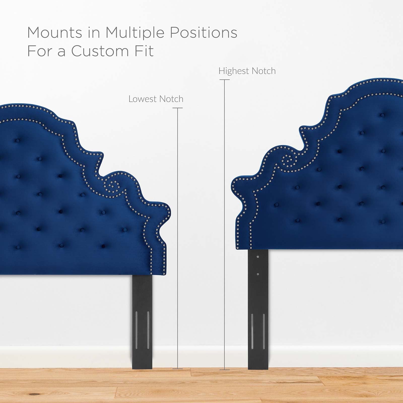 Modway Headboards - Diana Tufted Performance Velvet Twin Headboard Navy