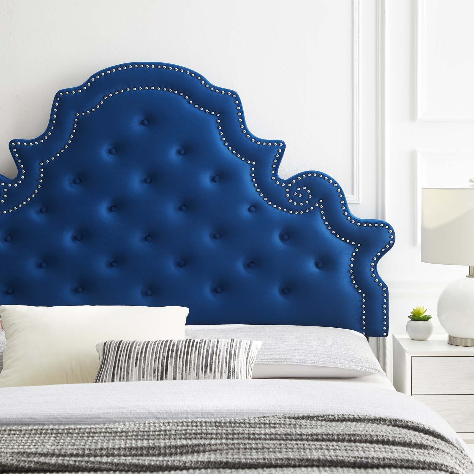 Modway Headboards - Diana Tufted Performance Velvet Twin Headboard Navy