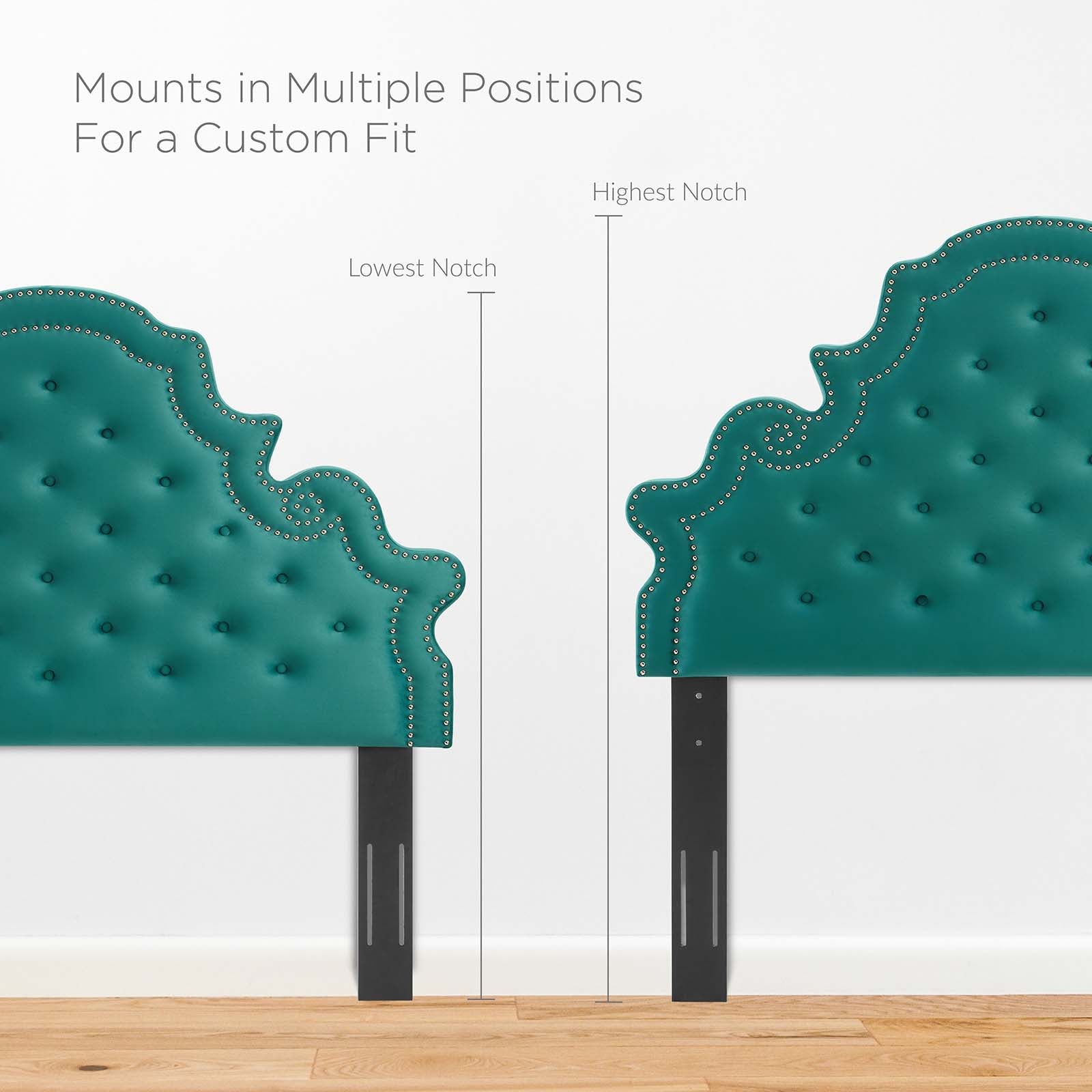 Modway Headboards - Diana Tufted Performance Velvet Twin Headboard Teal