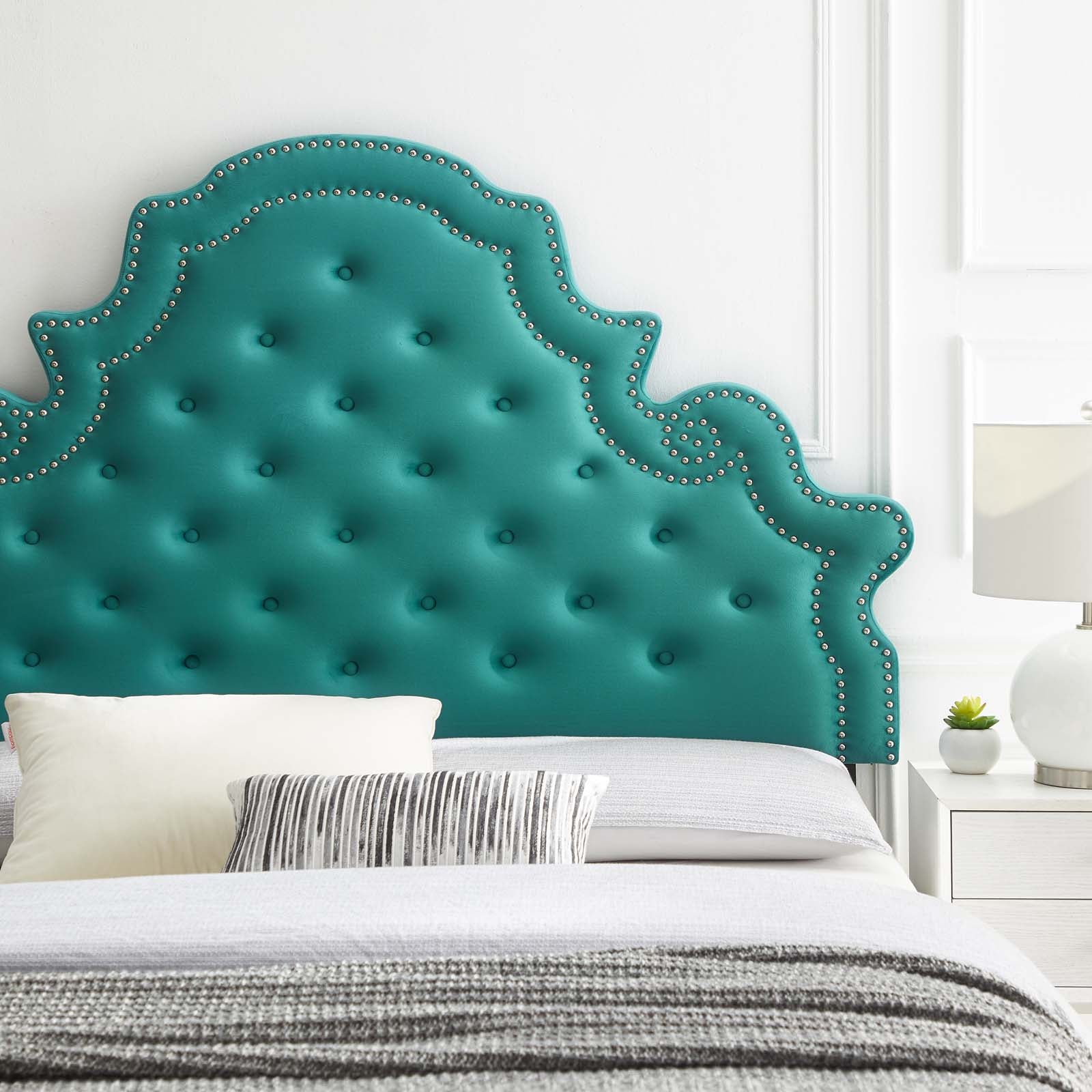 Modway Headboards - Diana Tufted Performance Velvet Twin Headboard Teal