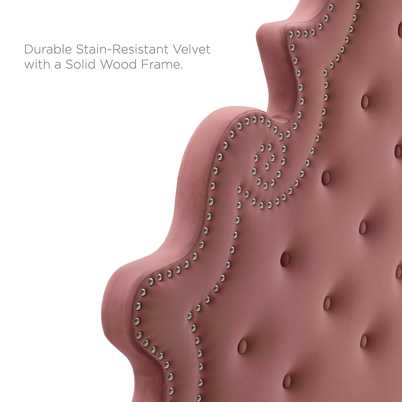 Modway Headboards - Diana Tufted Performance Velvet King/California King Headboard Dusty Rose