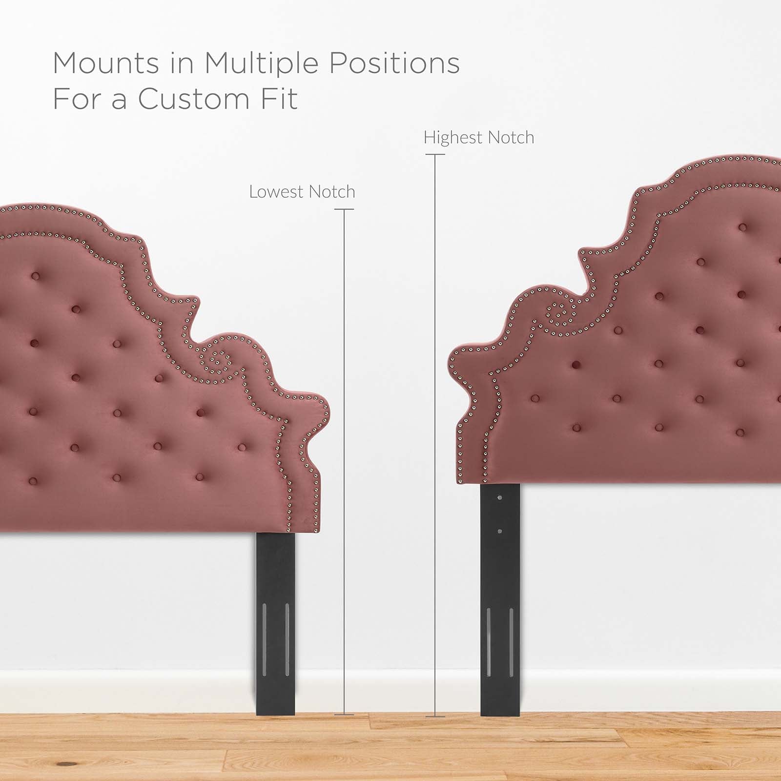 Modway Headboards - Diana Tufted Performance Velvet King/California King Headboard Dusty Rose