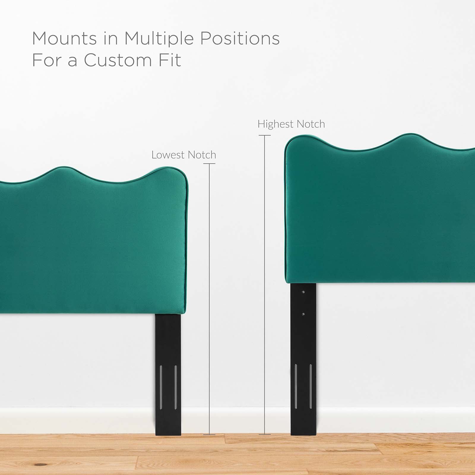 Modway Headboards - Athena Performance Velvet Twin Headboard Teal
