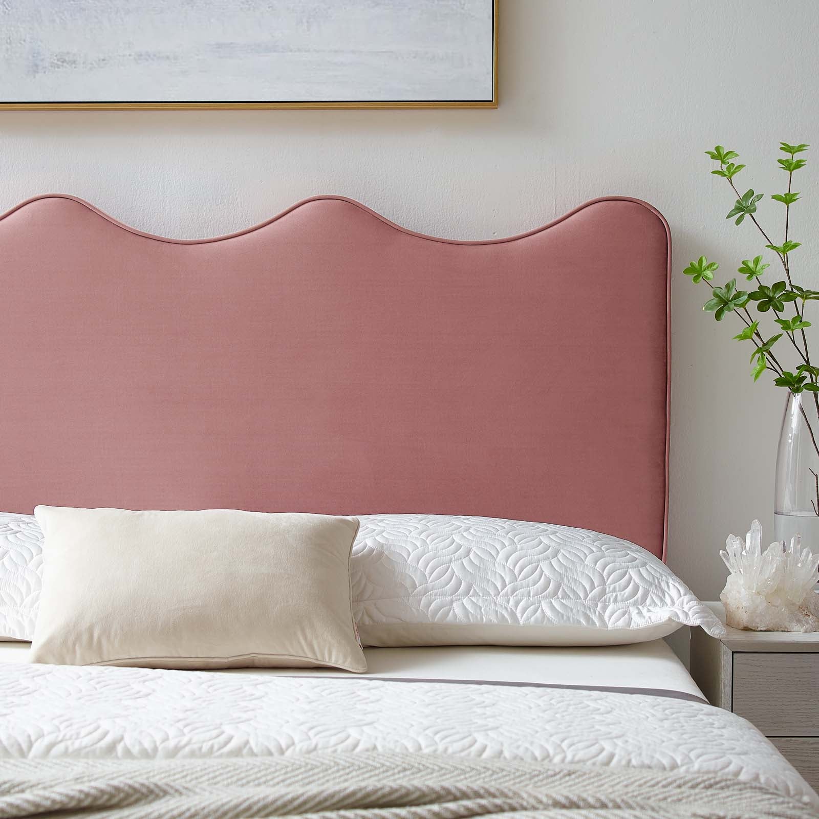 Modway Headboards - Athena Performance Velvet Full/Queen Headboard Dusty Rose