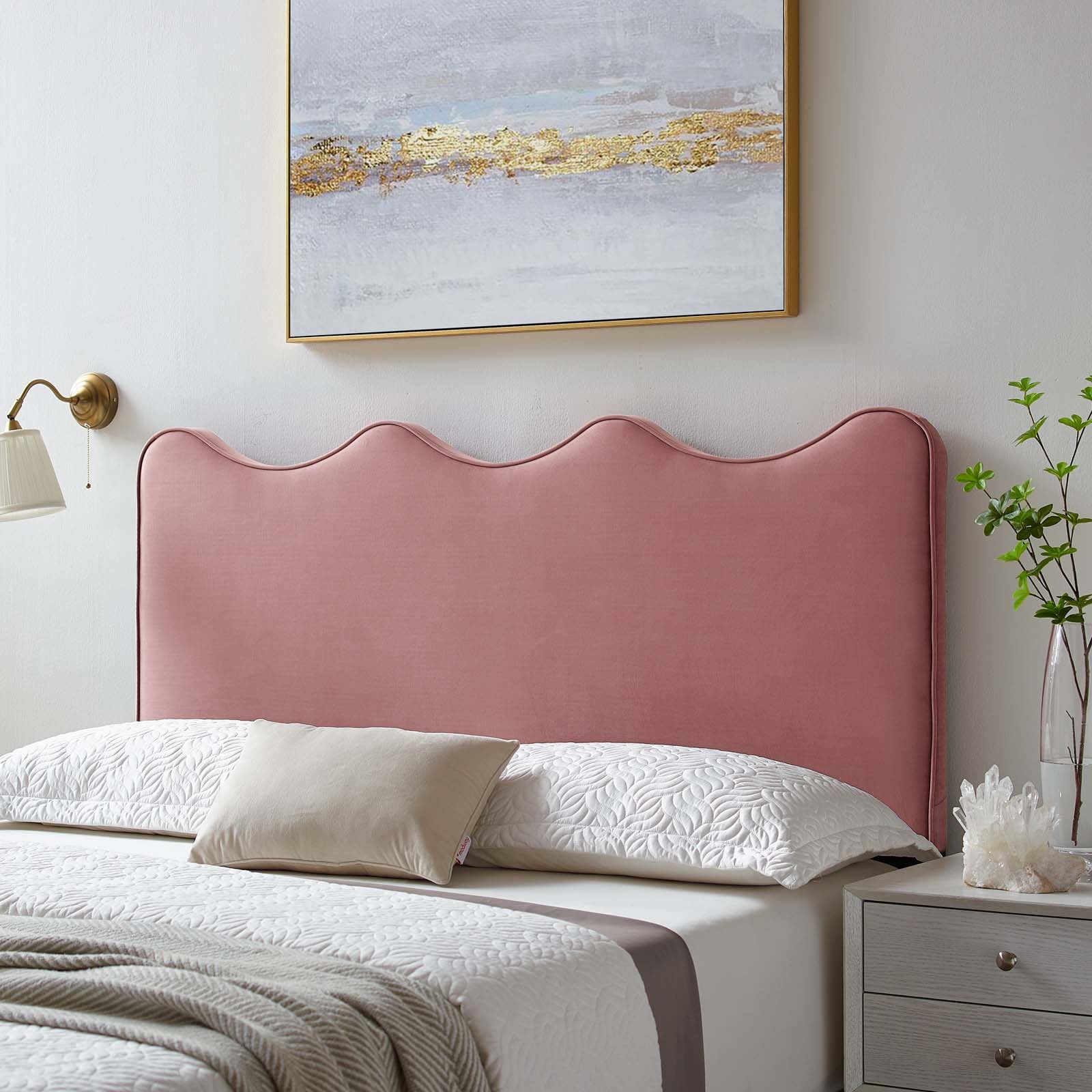 Modway Headboards - Athena Performance Velvet Full/Queen Headboard Dusty Rose