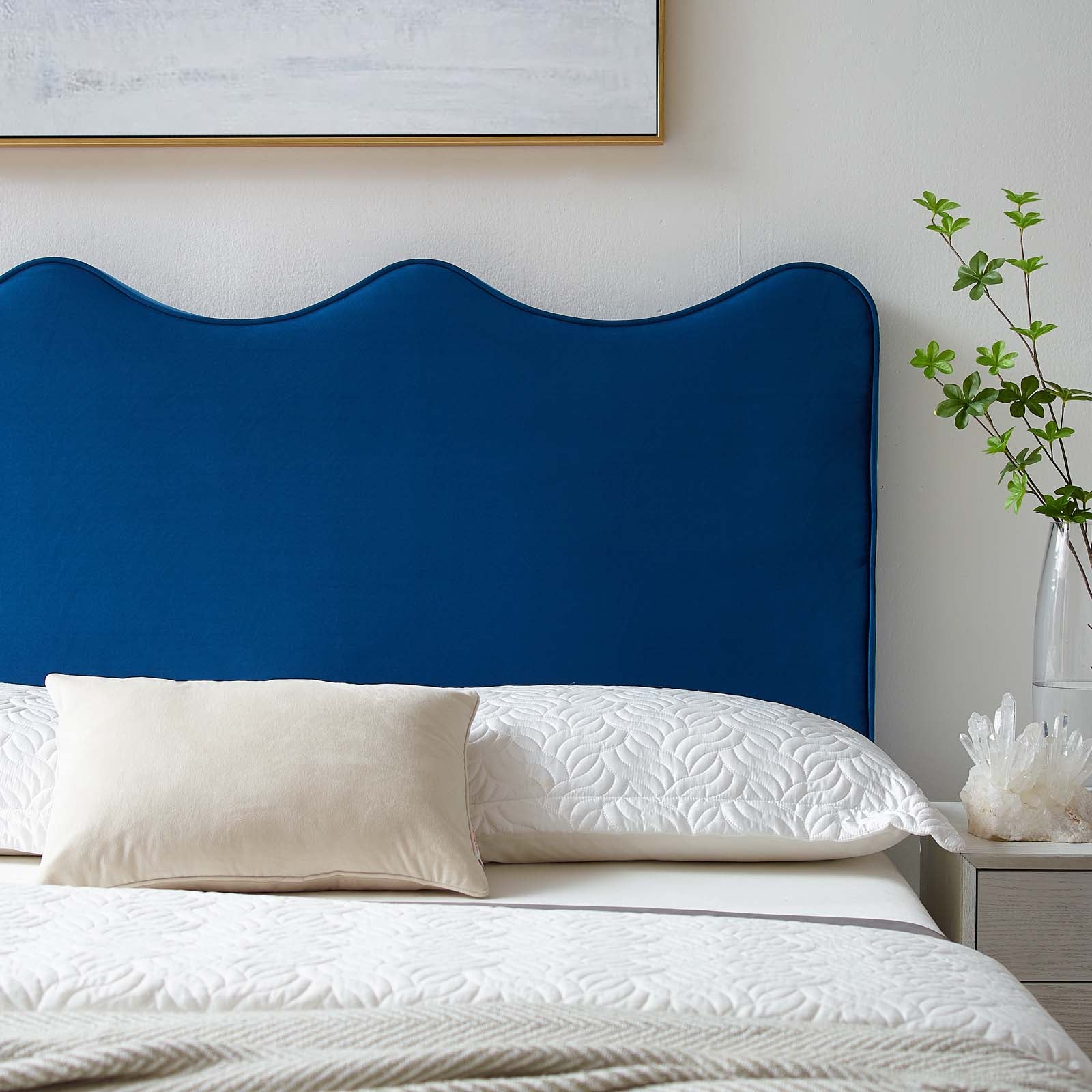 Modway Headboards - Athena Performance Velvet King/California King Headboard Navy