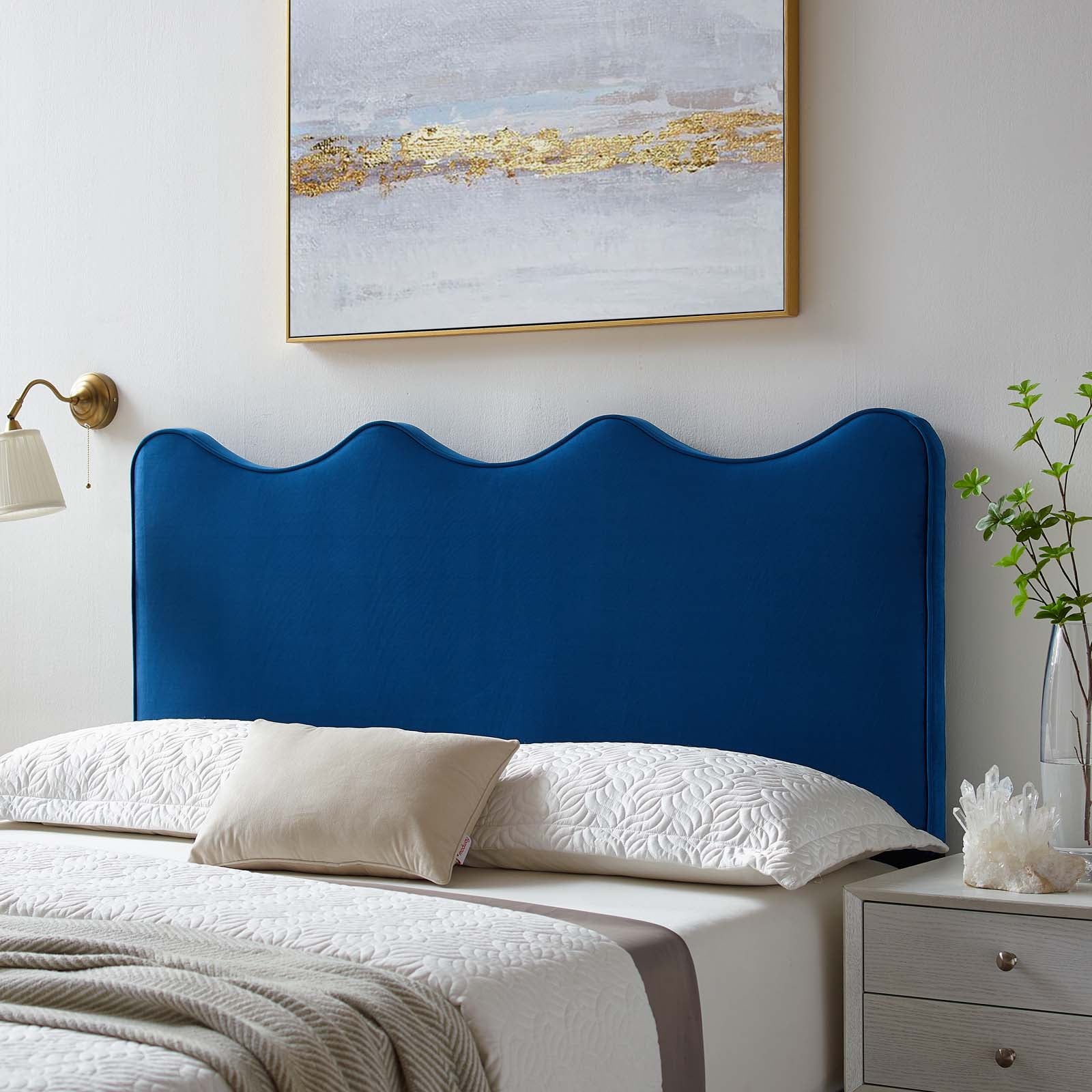 Modway Headboards - Athena Performance Velvet King/California King Headboard Navy