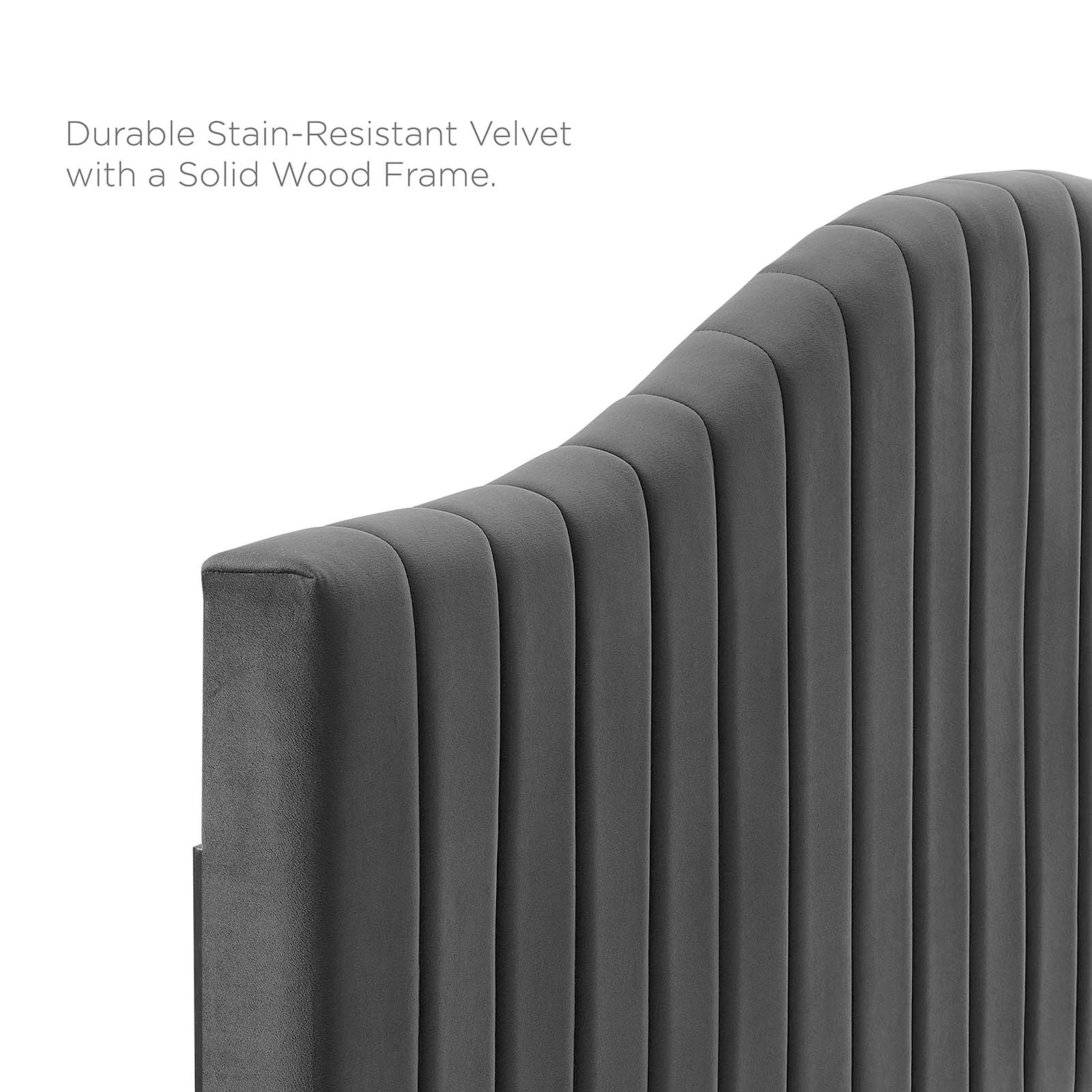 Modway Headboards - Brielle Channel Tufted Twin Headboard Charcoal