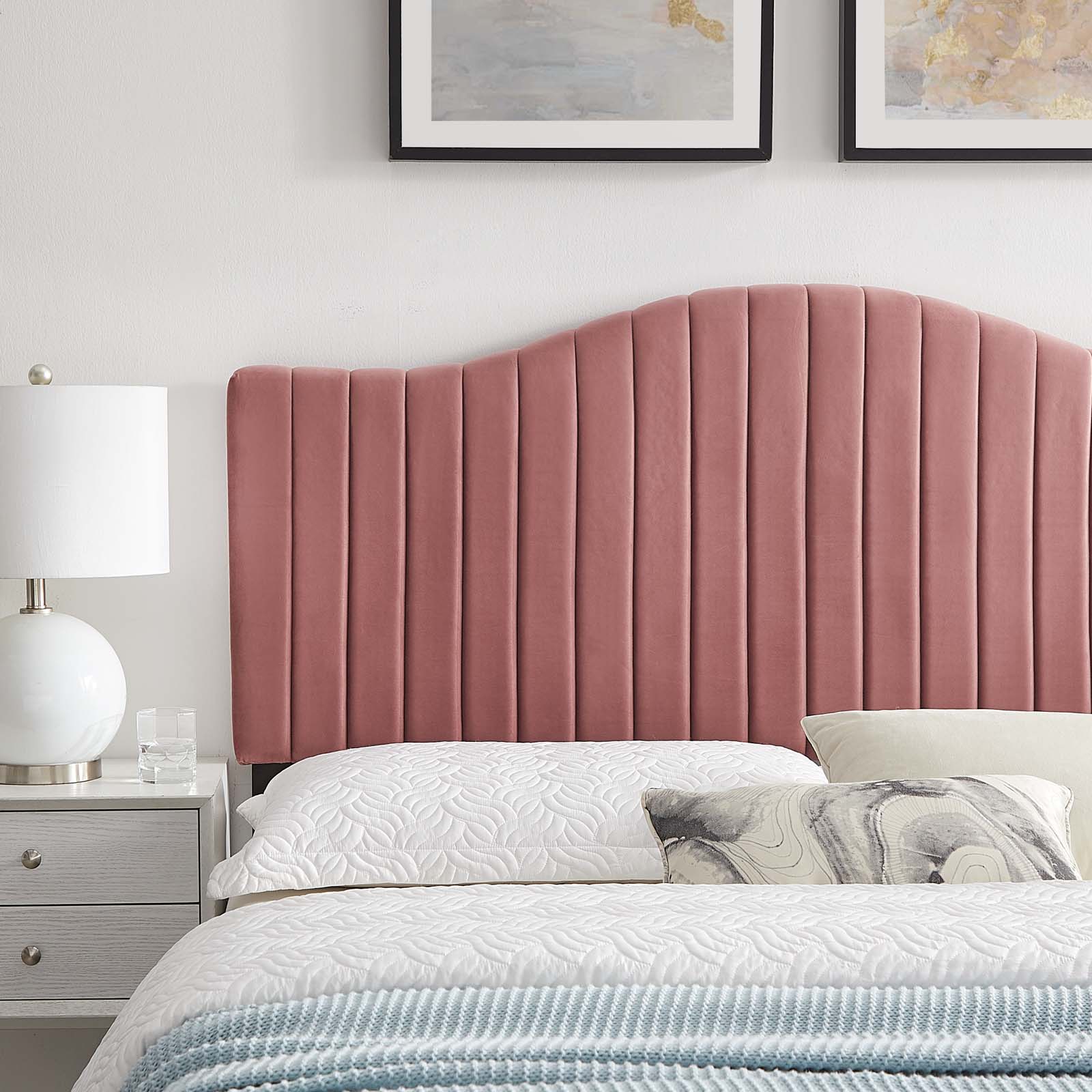Modway Headboards - Brielle Channel Tufted King/California King Headboard Dusty Rose