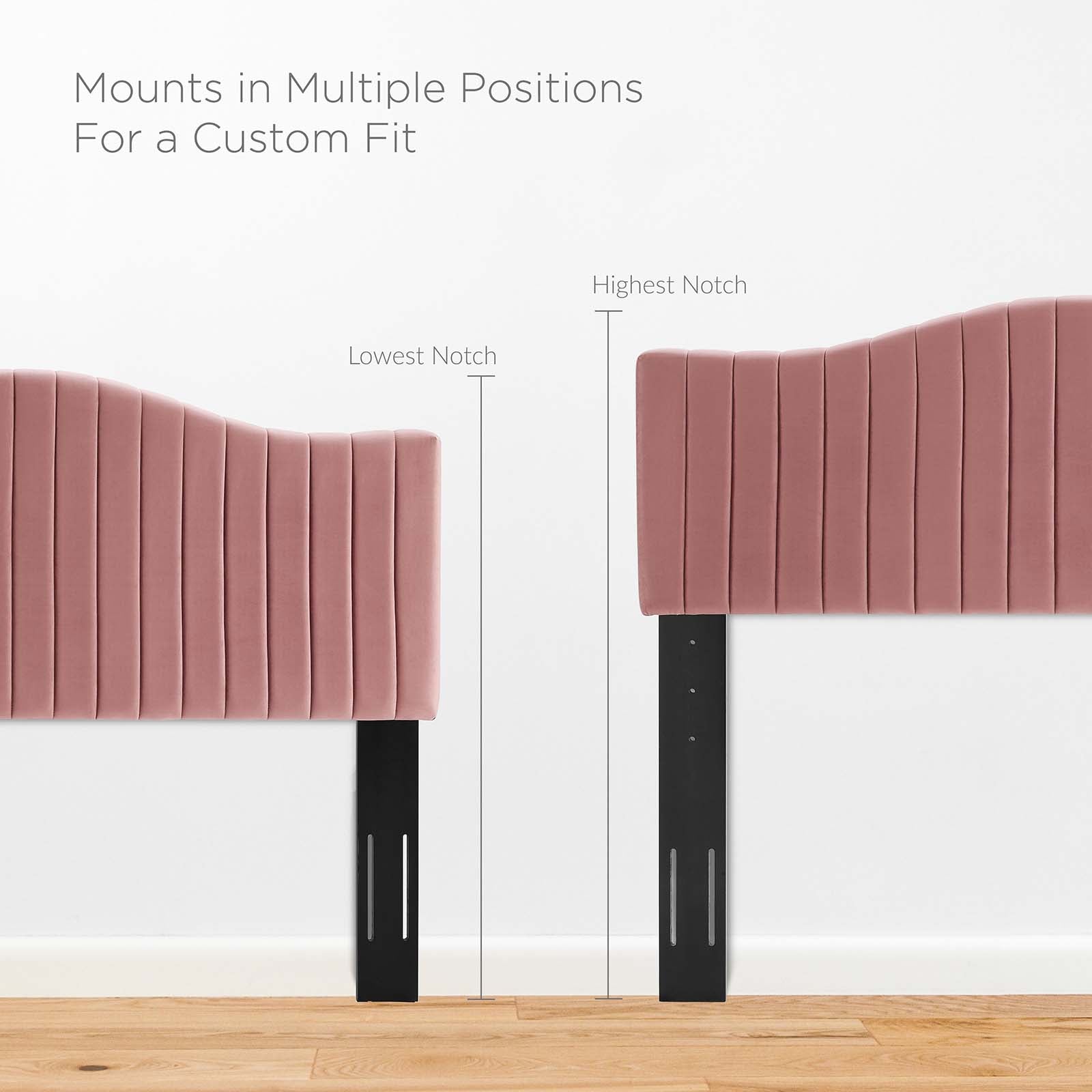 Modway Headboards - Brielle Channel Tufted King/California King Headboard Dusty Rose