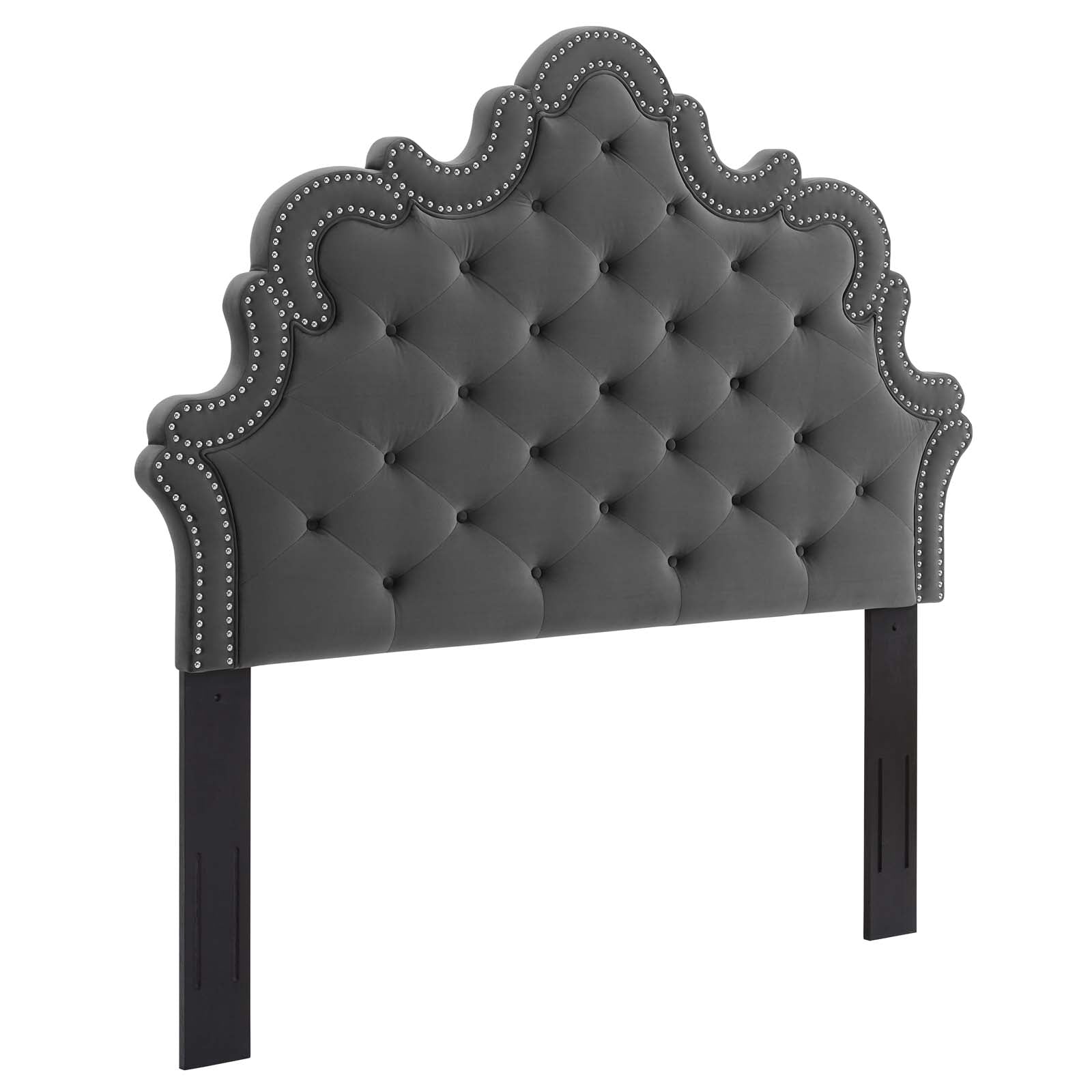 Modway Headboards - Arabella Button-Tufted Performance Velvet King/California King Headboard Charcoal